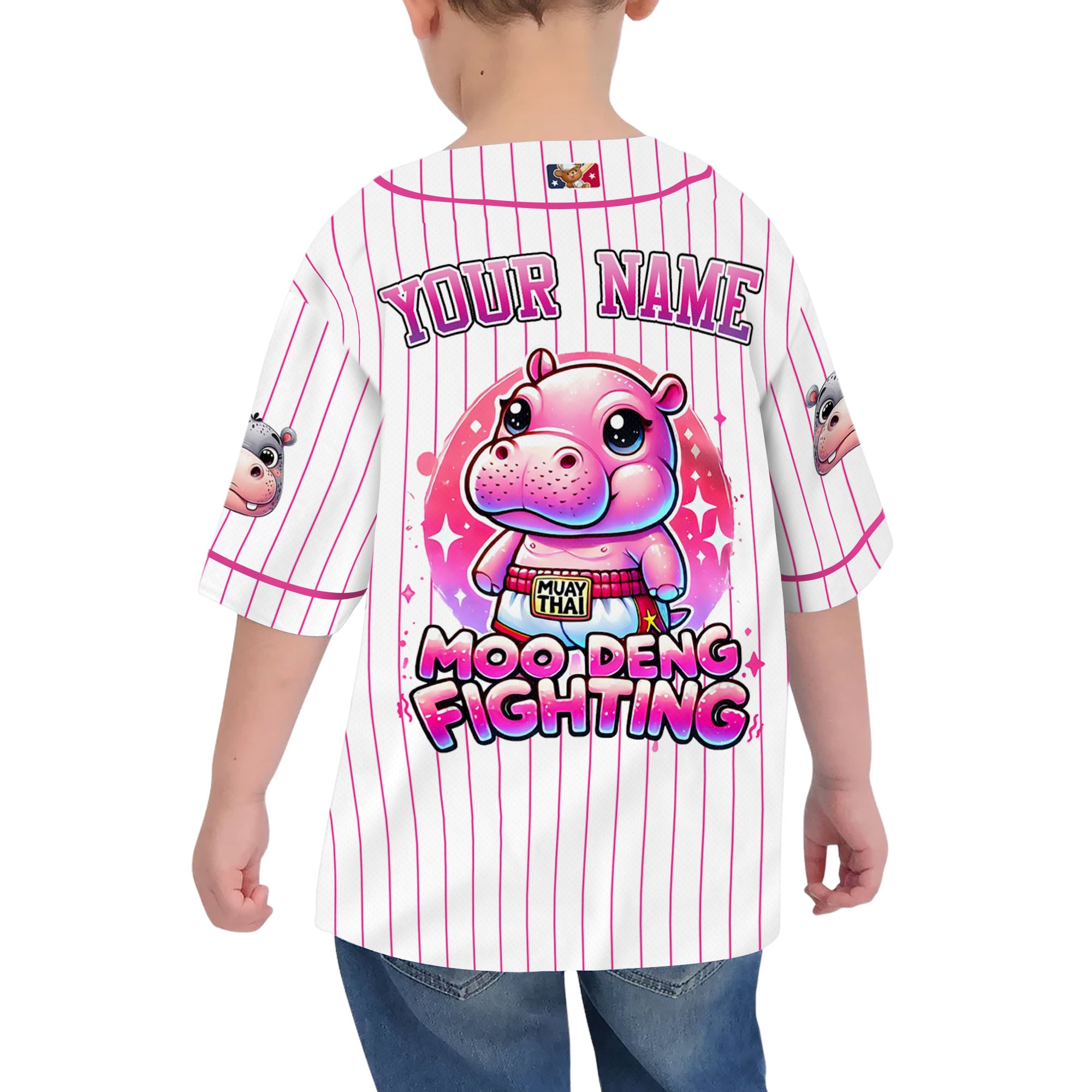 personalize-moo-deng-fighting-cute-striped-white-pink-baseball-jersey-i2-9373