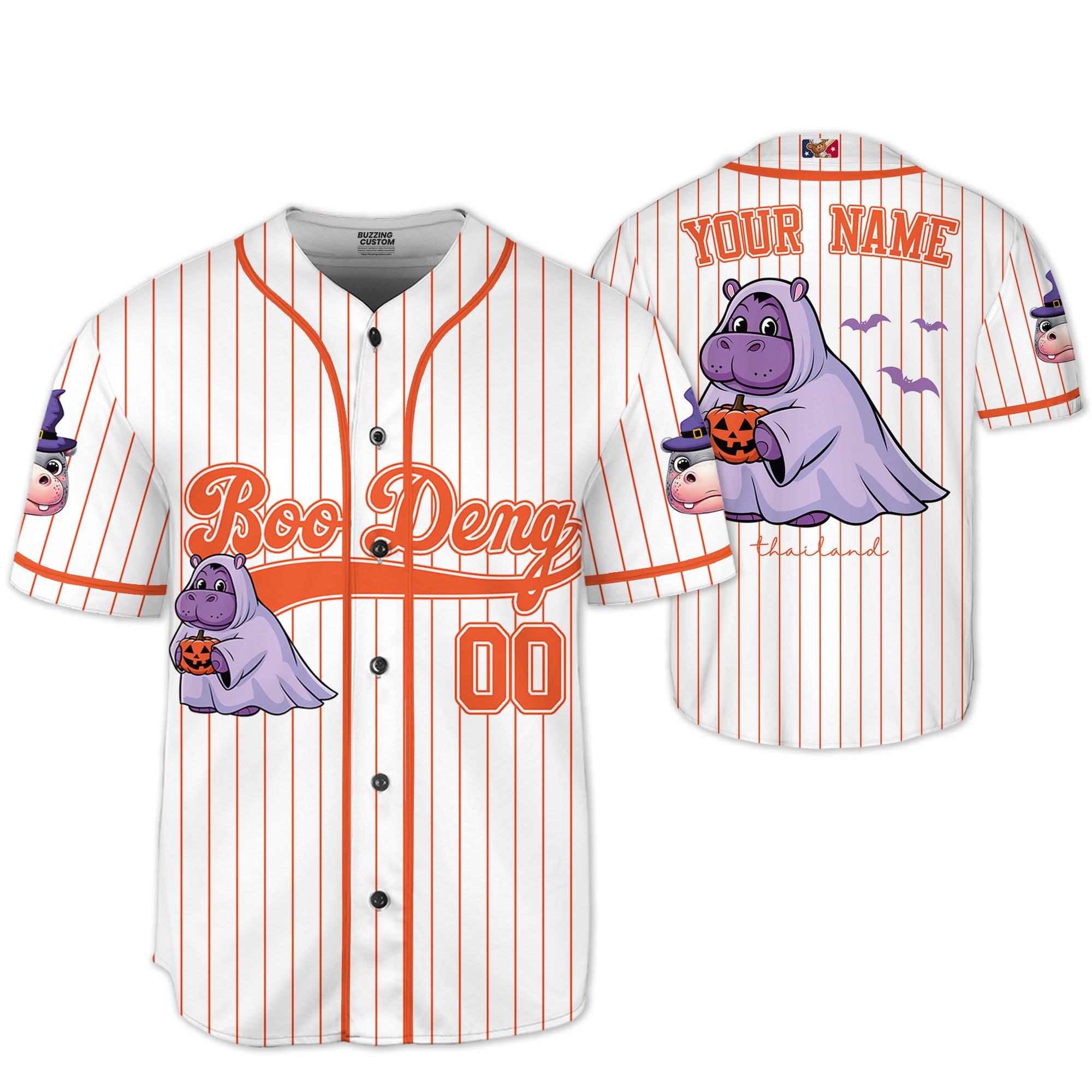 personalize-moo-deng-halloween-cute-orange-baseball-jersey-i2-3555