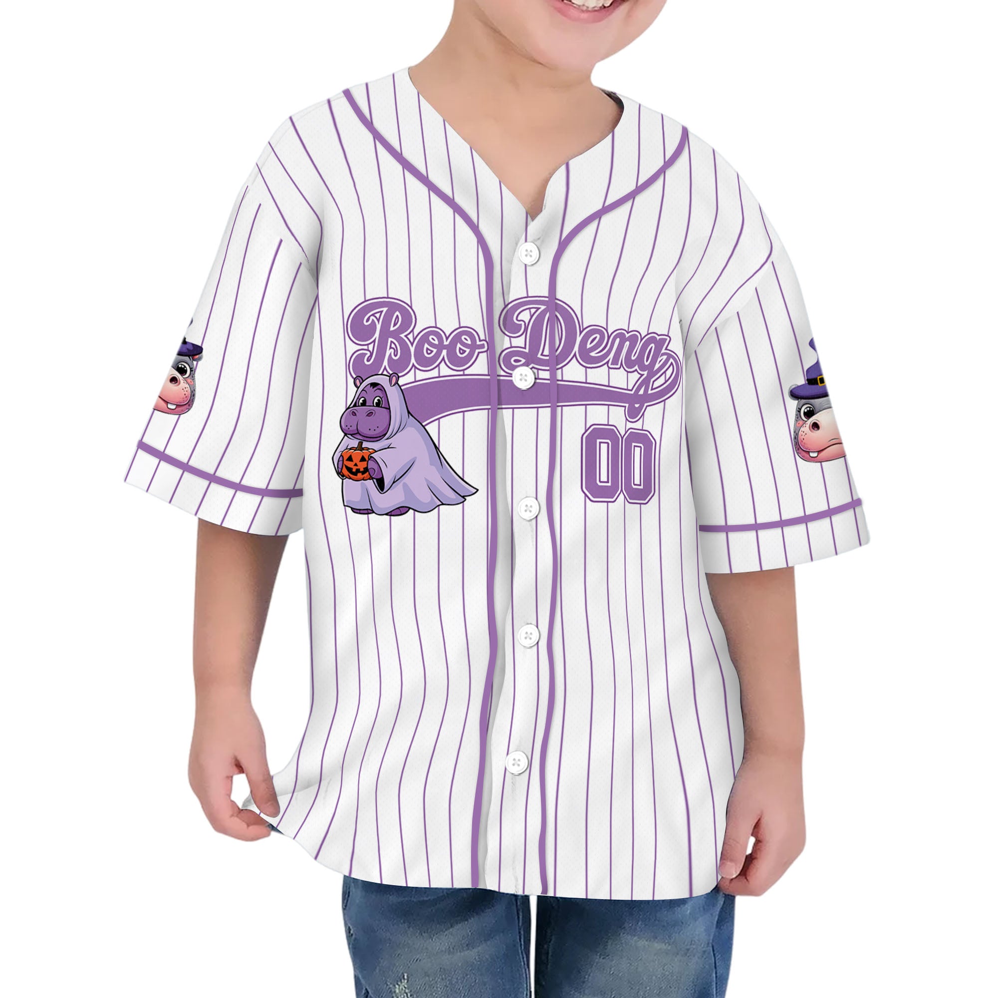 personalize-moo-deng-halloween-cute-purple-baseball-jersey-i2-8208