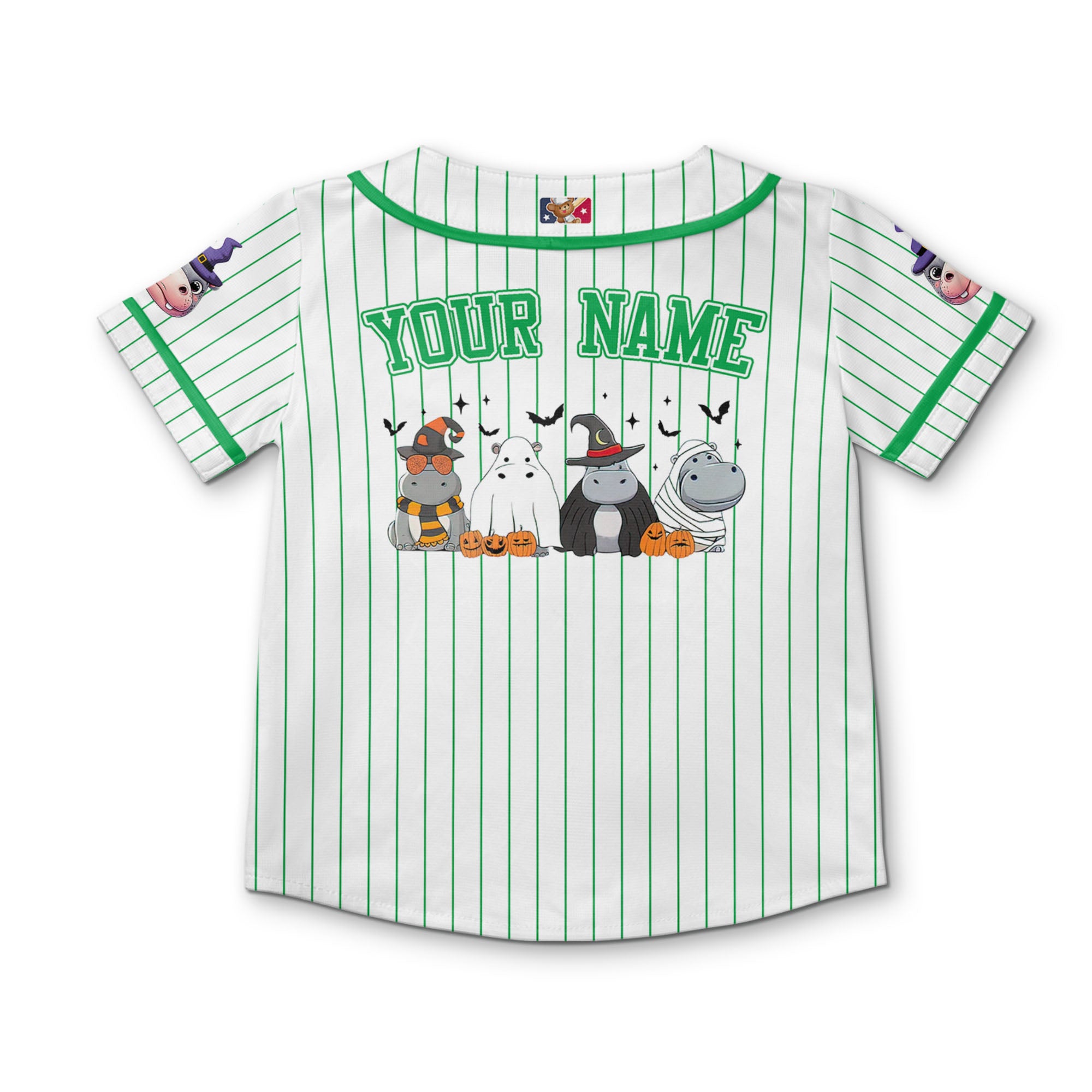 personalize-moo-deng-hippo-halloween-green-baseball-jersey-i2-4315