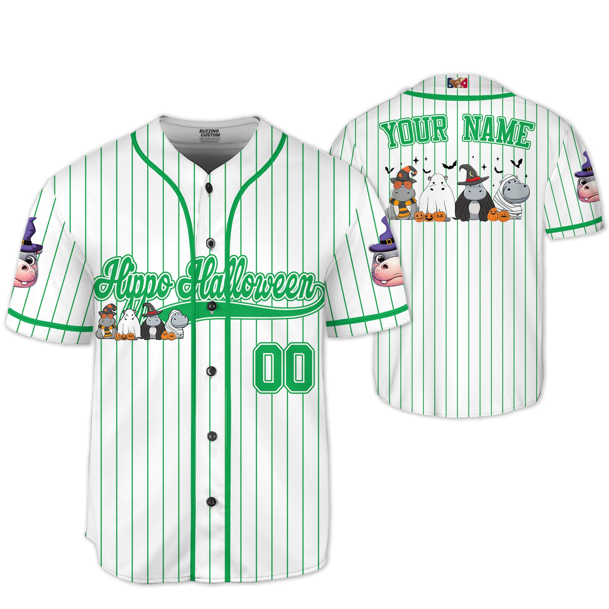 personalize-moo-deng-hippo-halloween-green-baseball-jersey-i2-4315