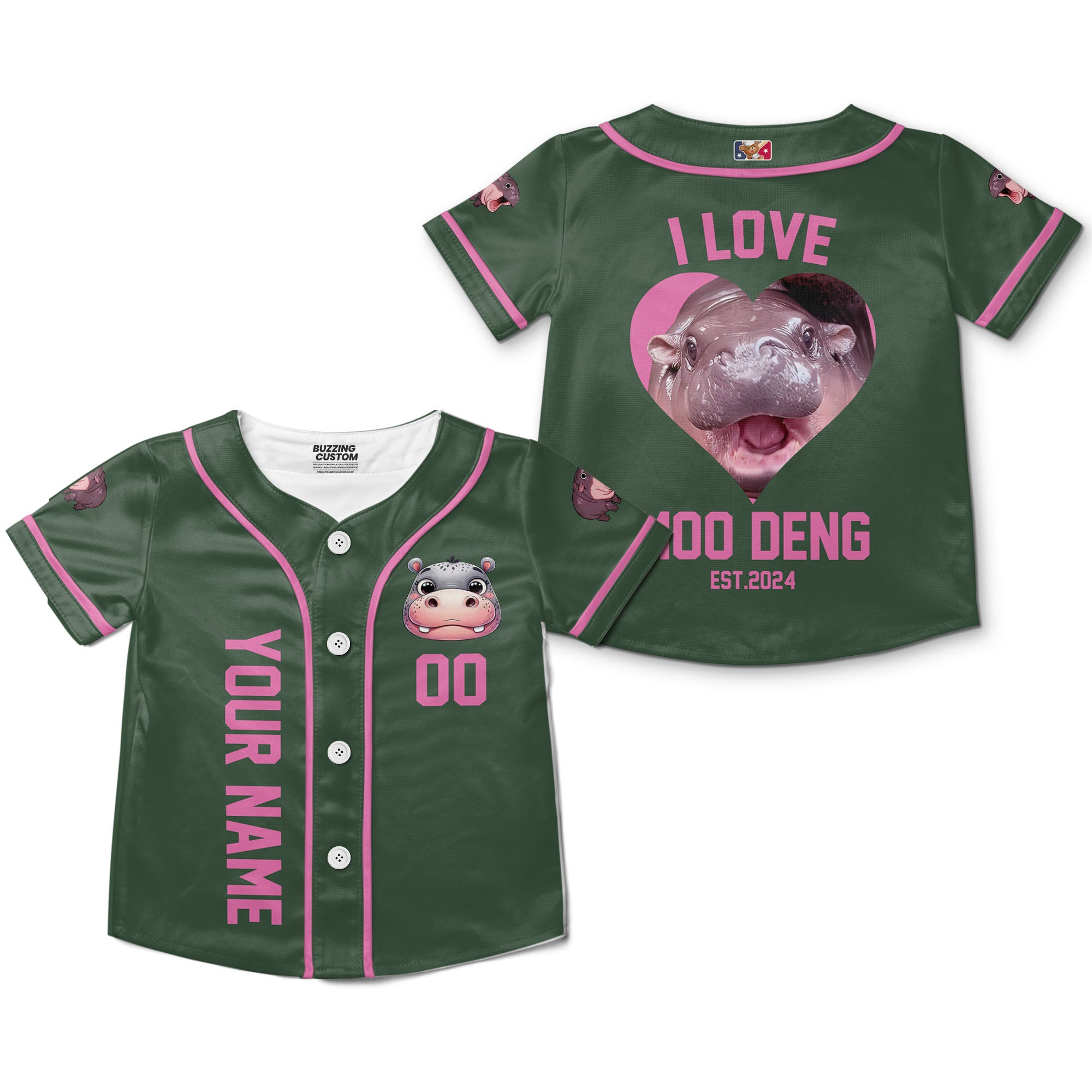 personalize-moo-deng-i-love-moo-deng-forest-green-baseball-jersey-i2-1050