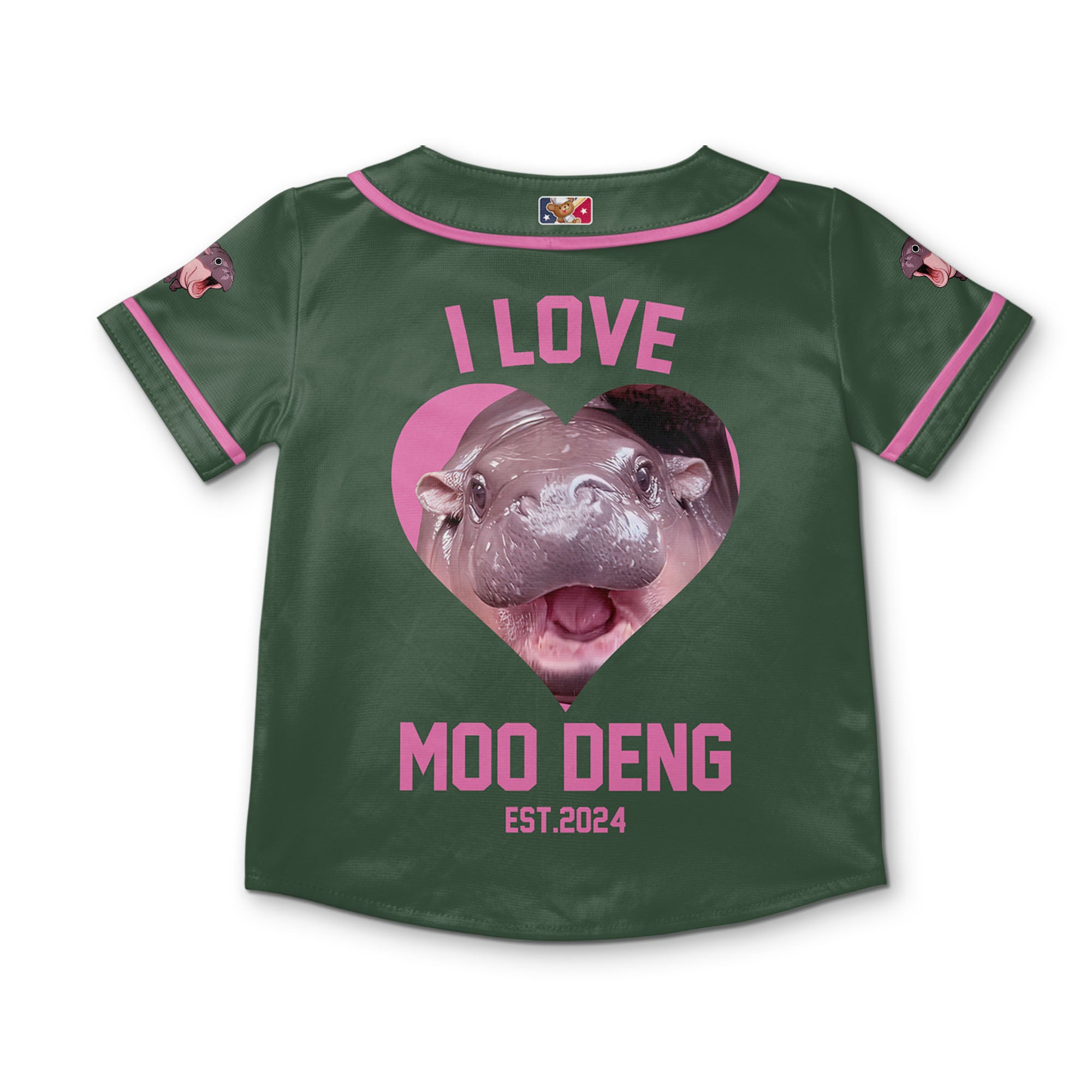 personalize-moo-deng-i-love-moo-deng-forest-green-baseball-jersey-i2-1050