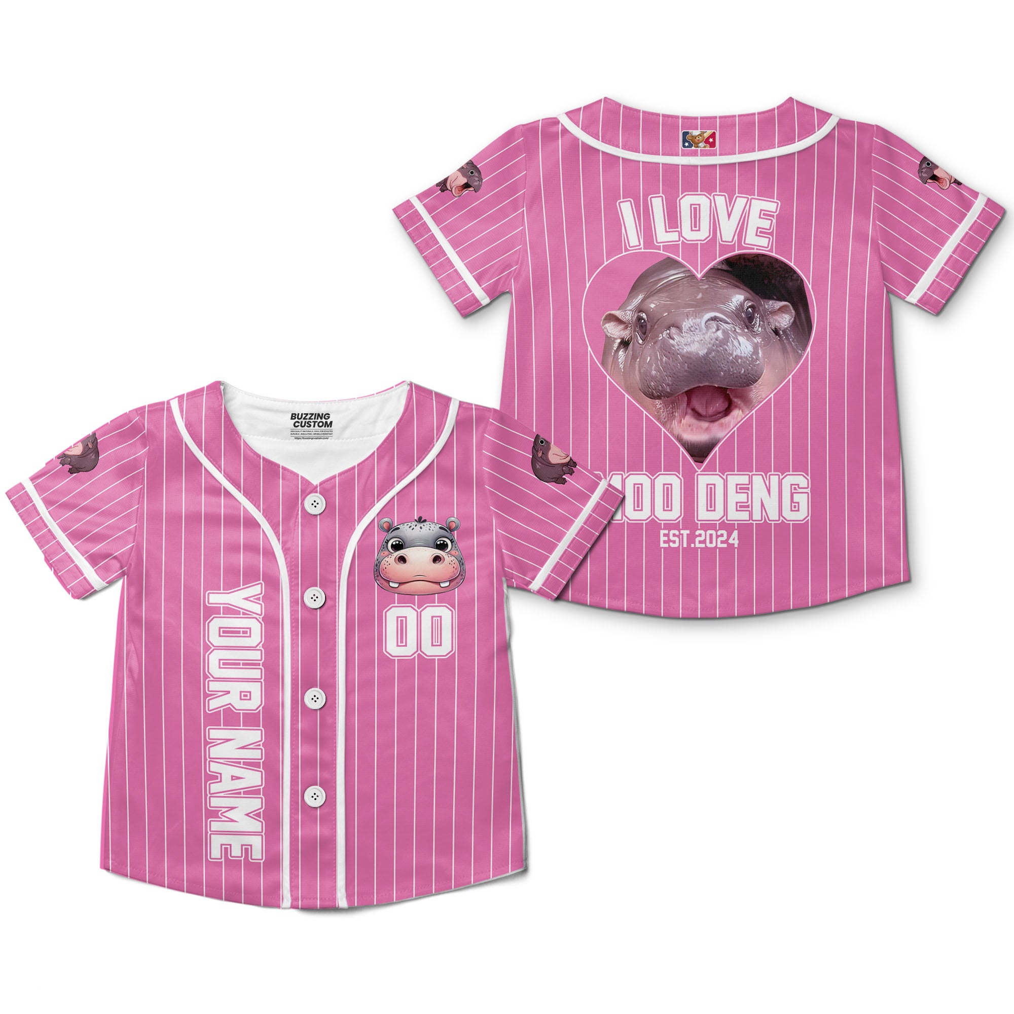 personalize-moo-deng-i-love-moo-deng-pink-striped-baseball-jersey-i2-2507