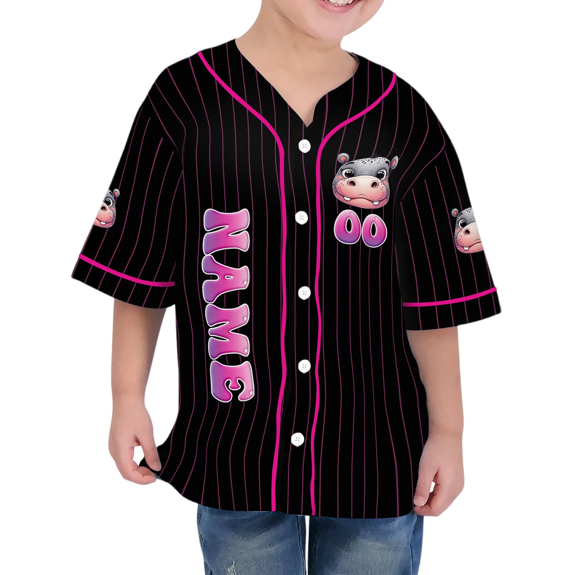personalize-moo-deng-vintage-bootleg-funny-black-pink-striped-baseball-jersey-i2-2332