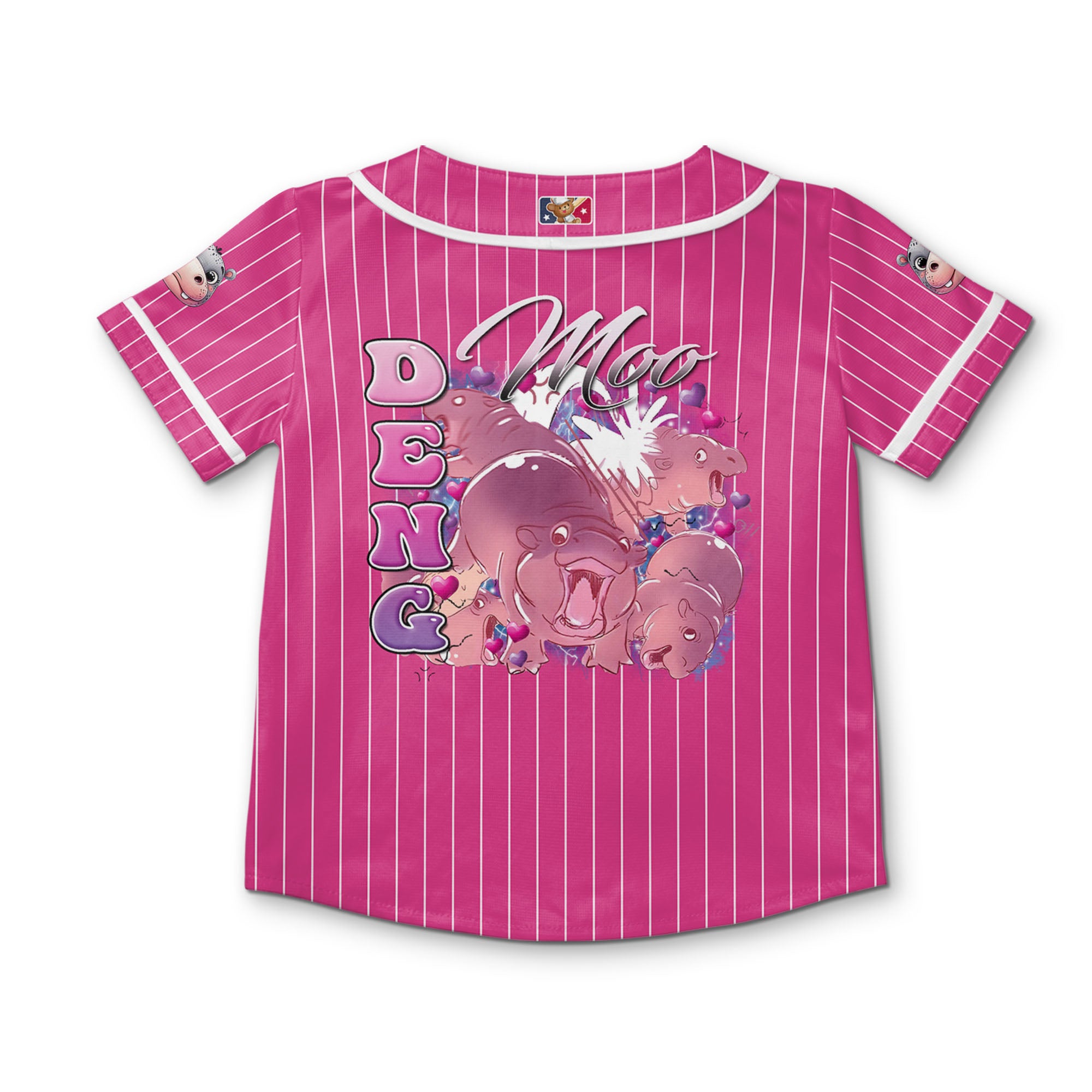 personalize-moo-deng-vintage-bootleg-funny-pink-white-striped-baseball-jersey-i2-7225