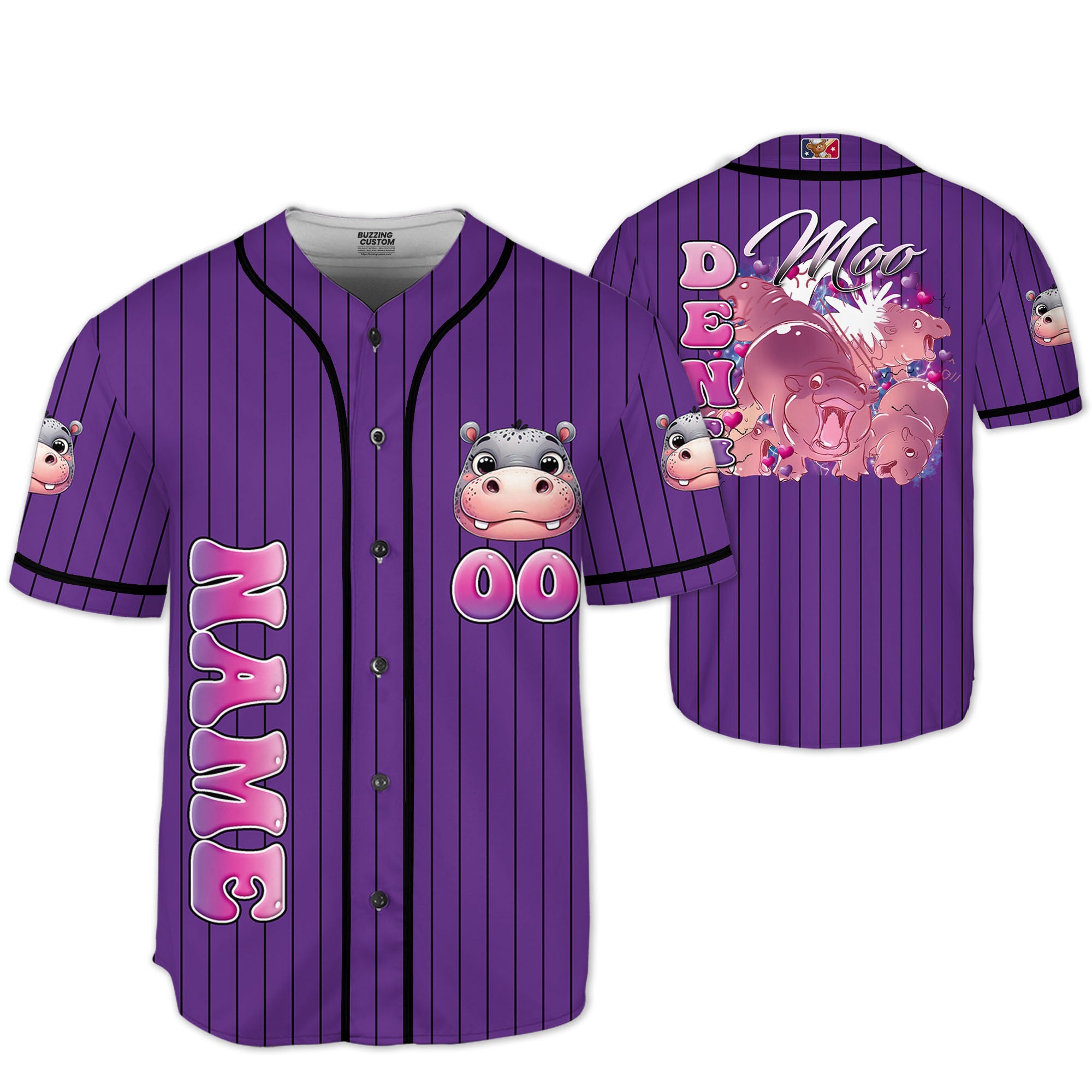personalize-moo-deng-vintage-bootleg-funny-purple-black-striped-baseball-jersey-i2-5543