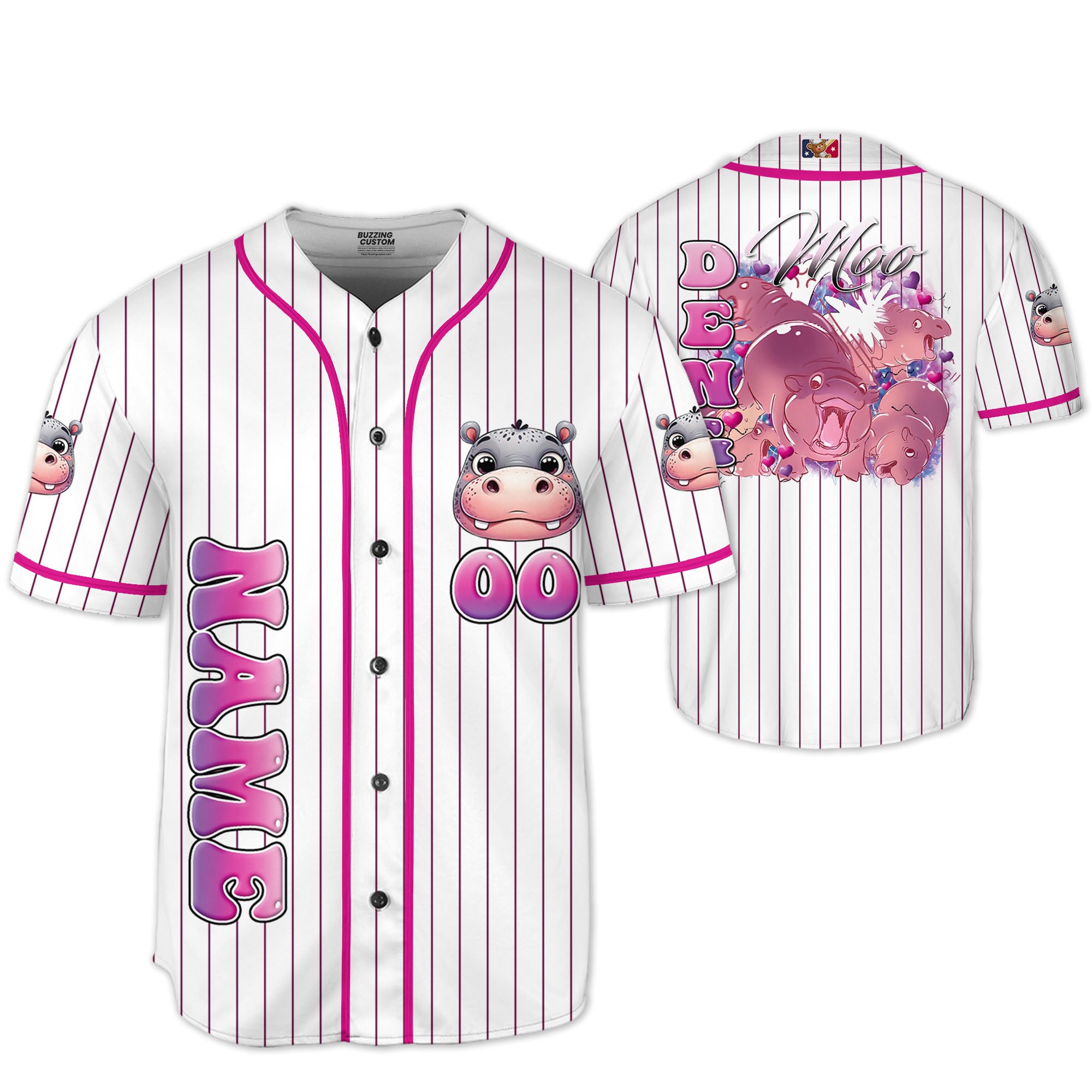 personalize-moo-deng-vintage-bootleg-funny-white-pink-striped-baseball-jersey-i2-7621