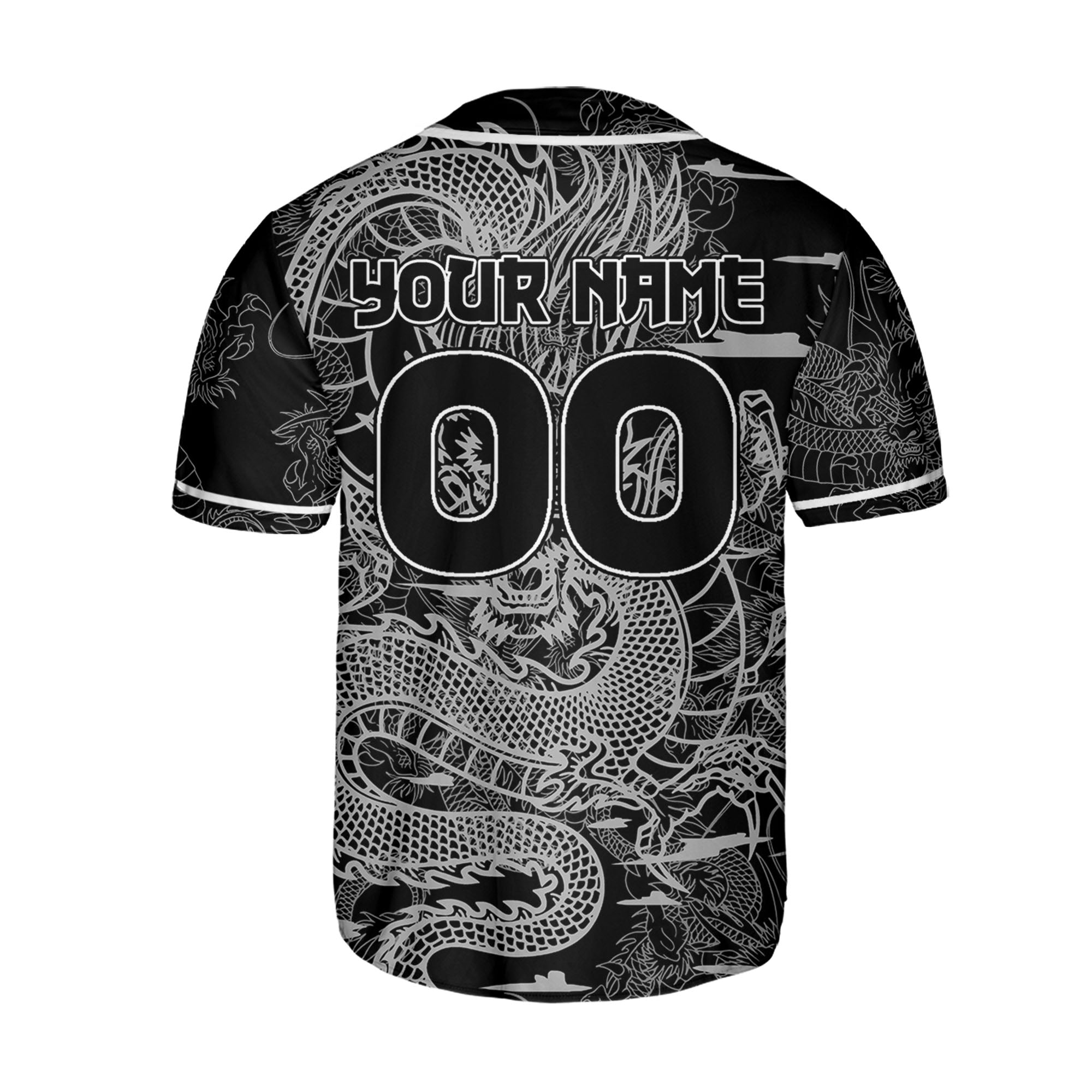 Personalize-Team-And-Name-Seamless-Dragon-Texture-Black-Baseball-Jersey