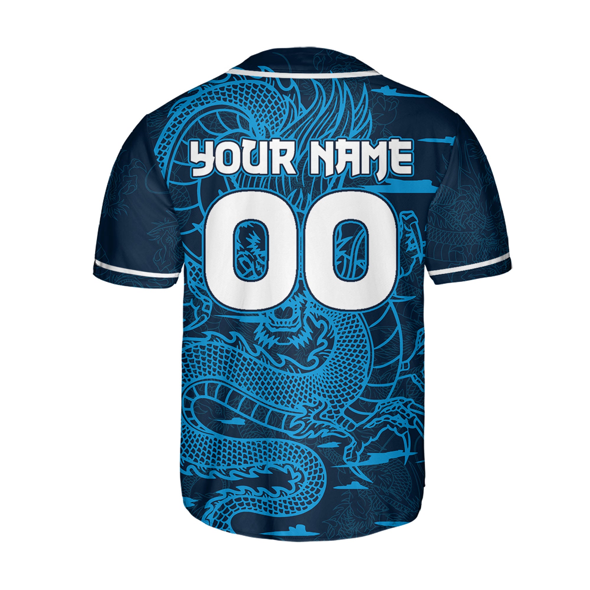 Personalize-Team-And-Name-Seamless-Dragon-Texture-Blue-Baseball-Jersey
