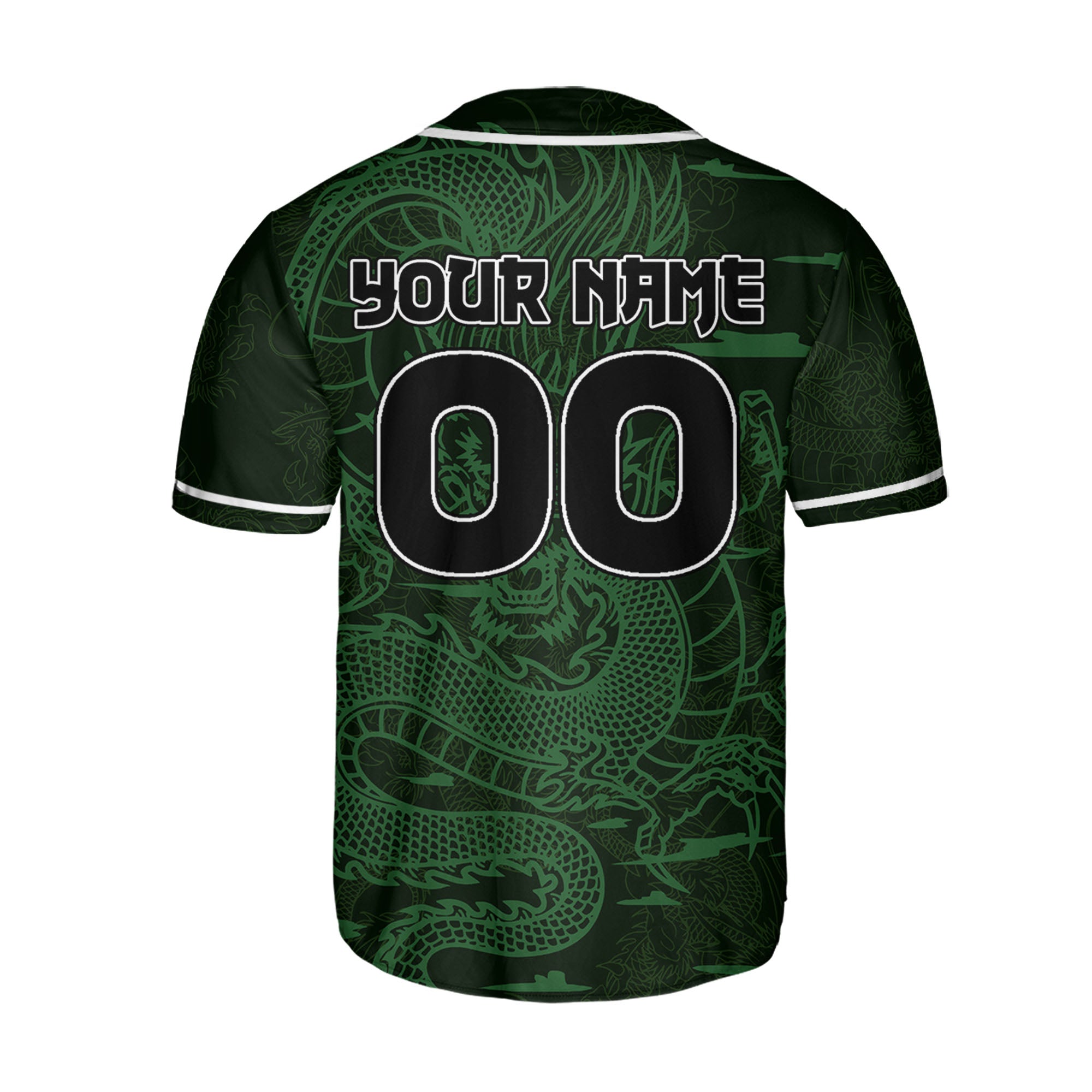 Personalize-Team-And-Name-Seamless-Dragon-Texture-Green-Baseball-Jersey