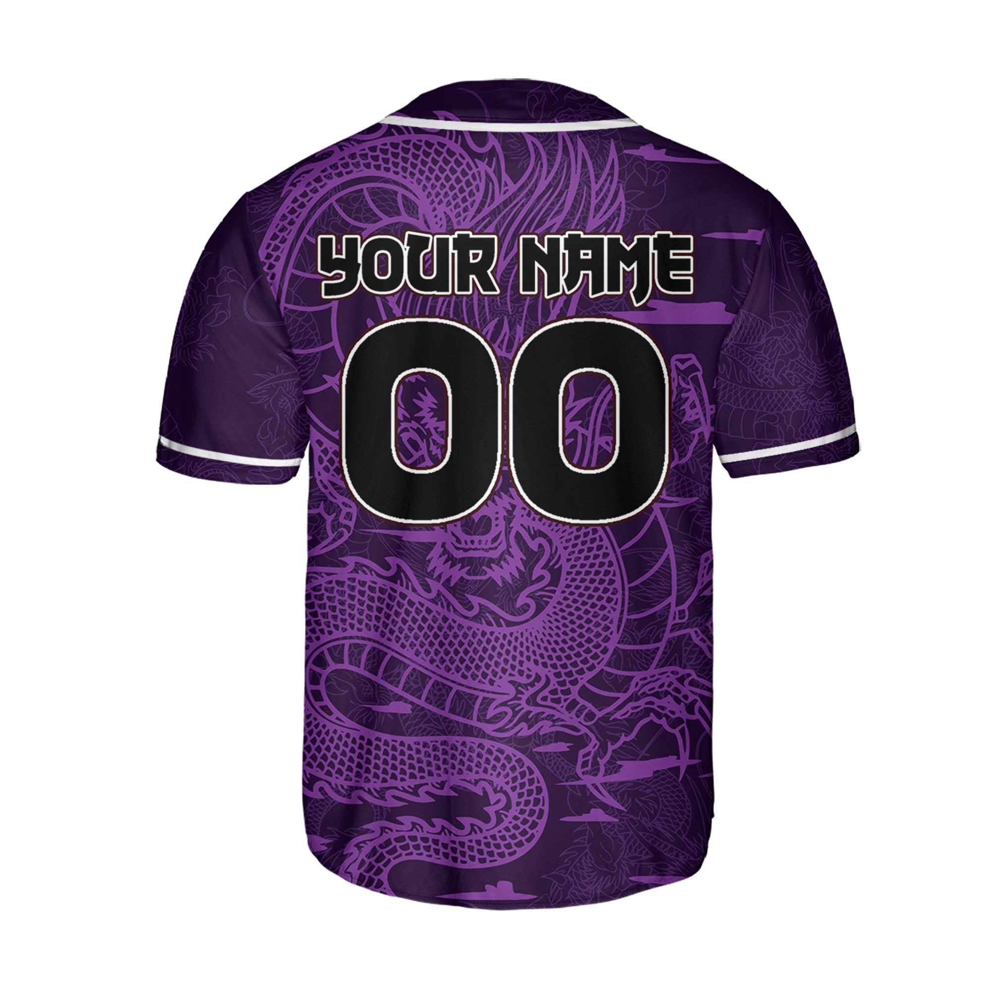 Personalize-Team-And-Name-Seamless-Dragon-Texture-Purple-Baseball-Jersey