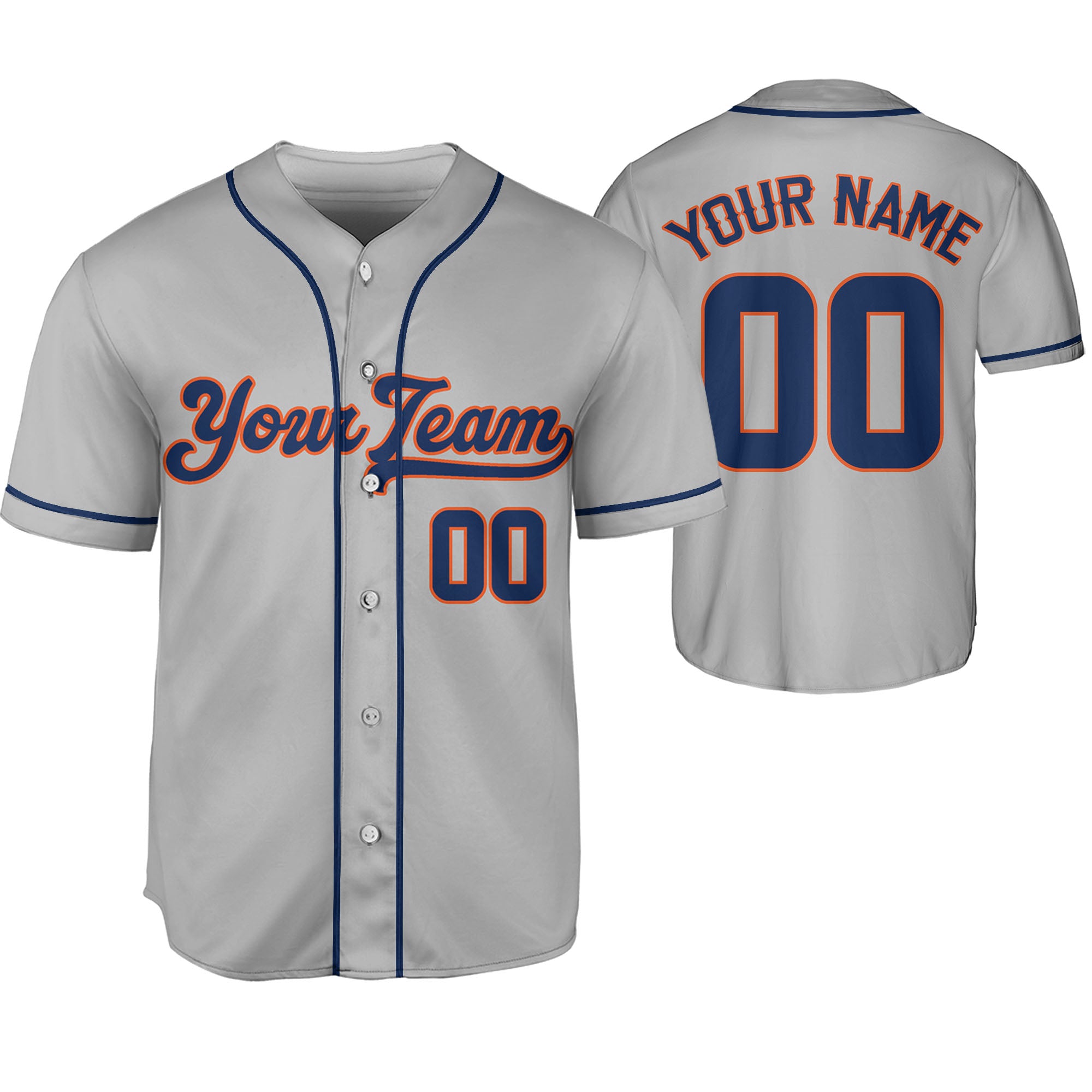 Personalize-Team-Name-And-Number-Cool-Baseball-Sport-Grey-Navy