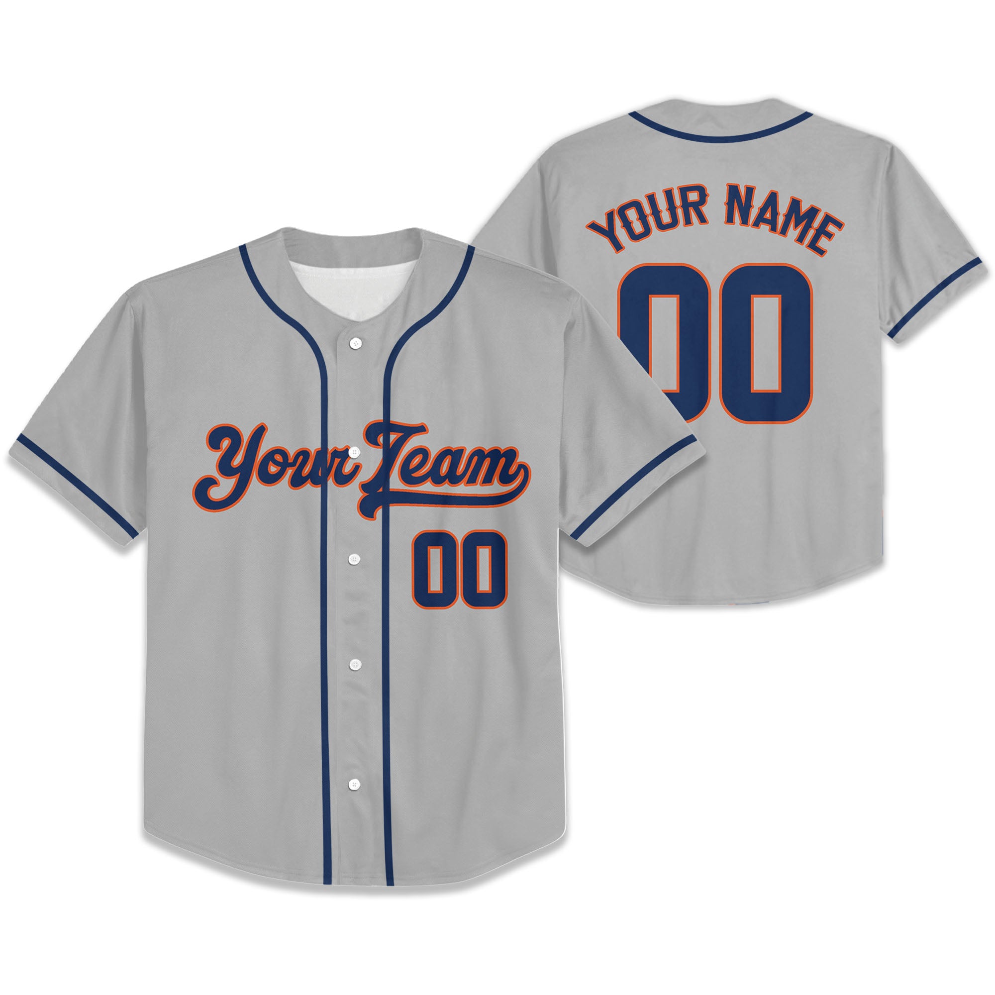 Personalize-Team-Name-And-Number-Cool-Baseball-Sport-Grey-Navy