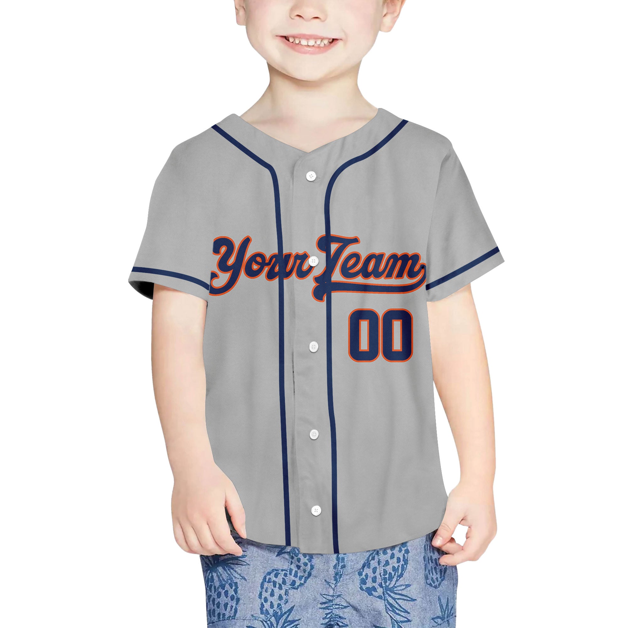 Personalize-Team-Name-And-Number-Cool-Baseball-Sport-Grey-Navy