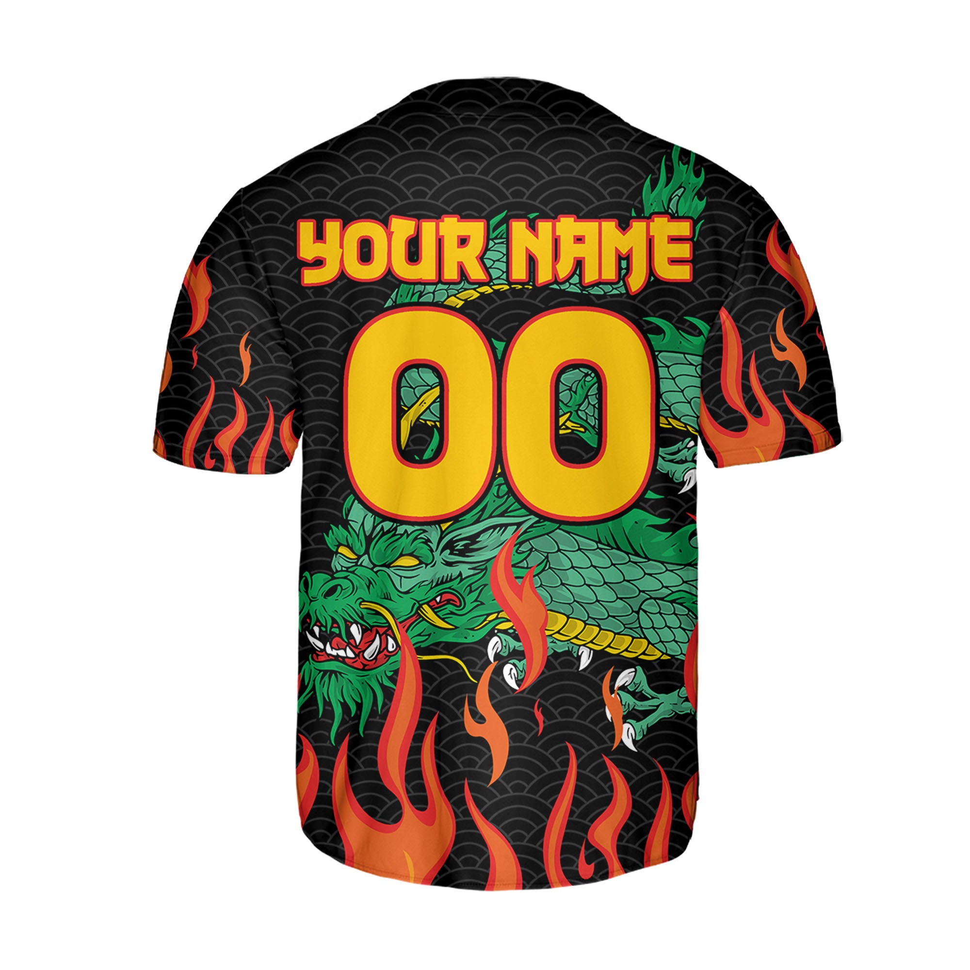 Personalize-Team-Name-And-Number-Dragon-Head-Green-Baseball-Jersey