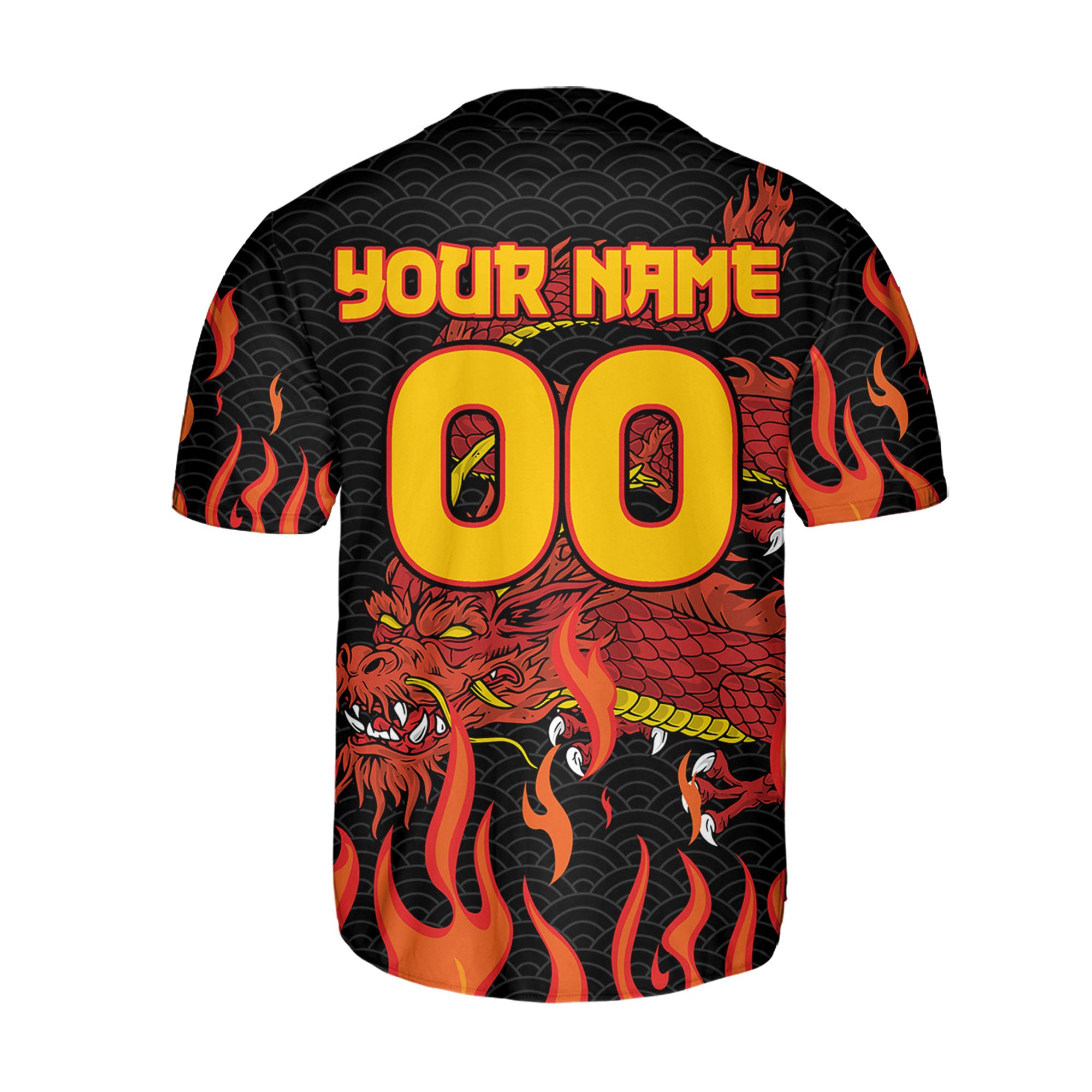 Personalize-Team-Name-And-Number-Dragon-Head-Red-Baseball-Jersey
