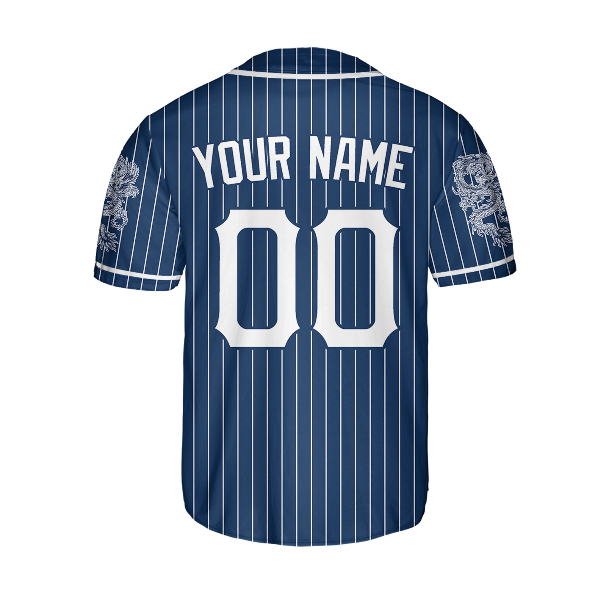 Personalize-Team-Name-And-Number-Dragon-Striped-Baseball-Cool-Sport-Navy