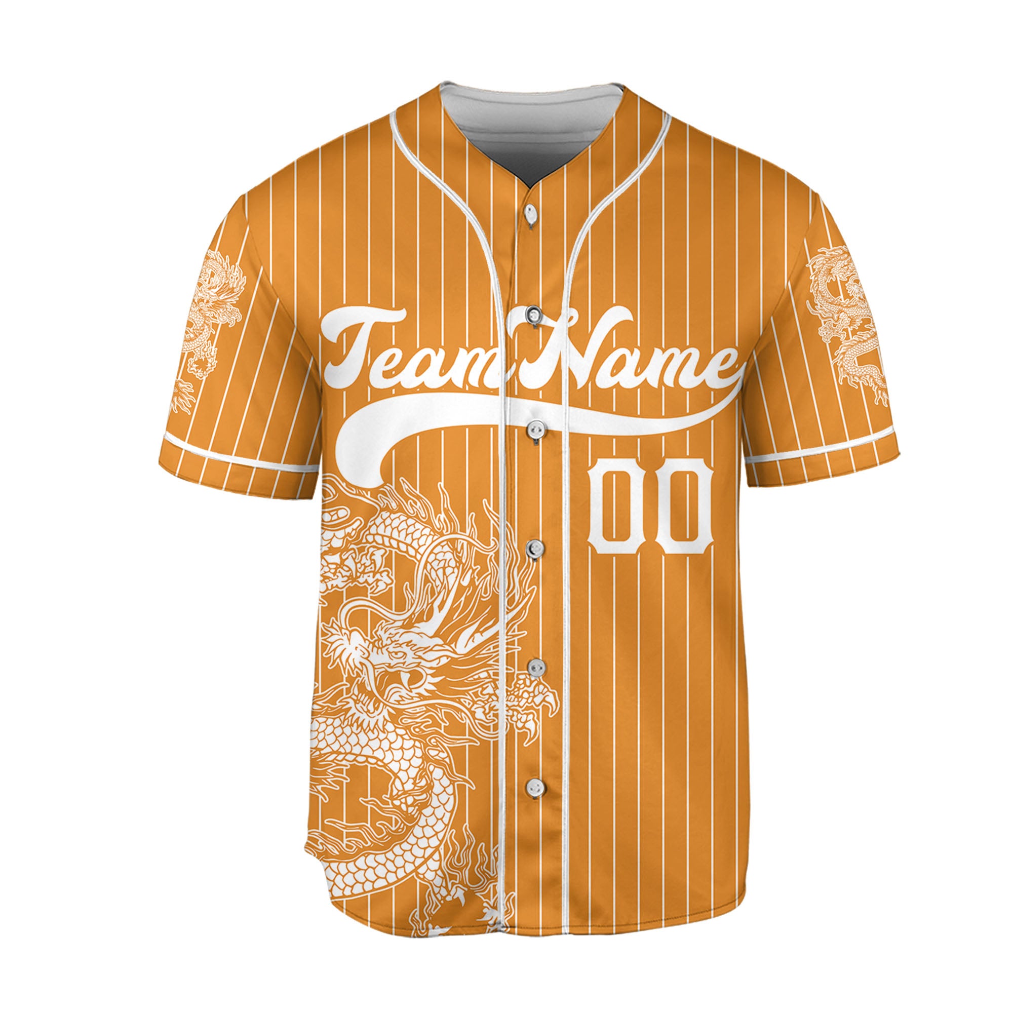 Personalize-Team-Name-And-Number-Dragon-Striped-Baseball-Cool-Sport-Orange