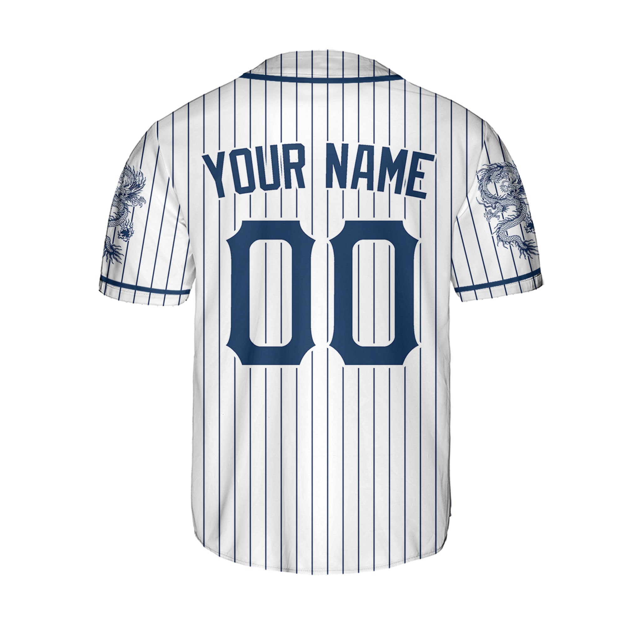 Personalize-Team-Name-And-Number-Dragon-Striped-Baseball-Cool-Sport-White