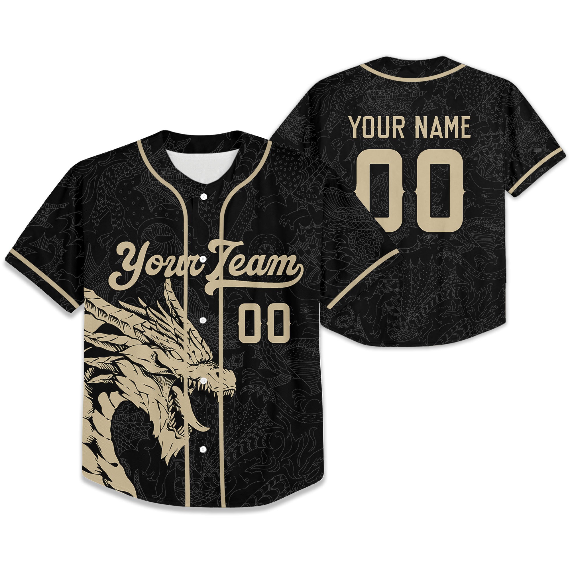 Personalize-Team-Name-And-Number-Dragon-Tribal-Black