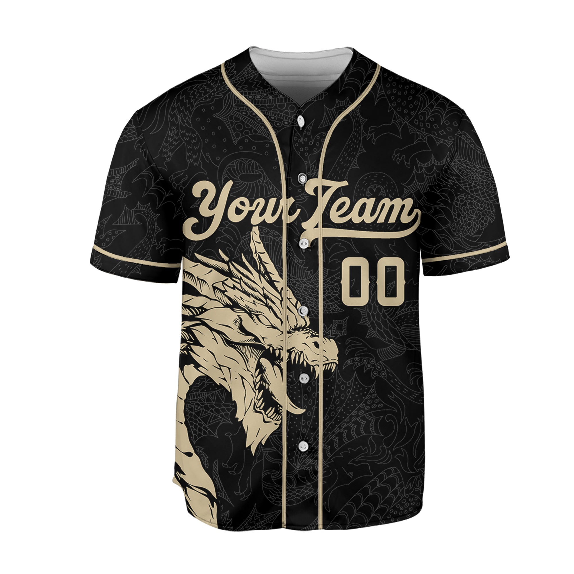 Personalize-Team-Name-And-Number-Dragon-Tribal-Black