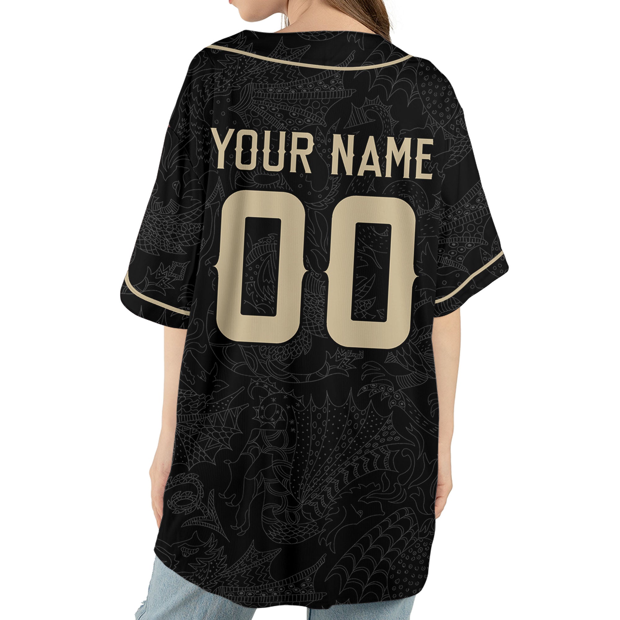 Personalize-Team-Name-And-Number-Dragon-Tribal-Black