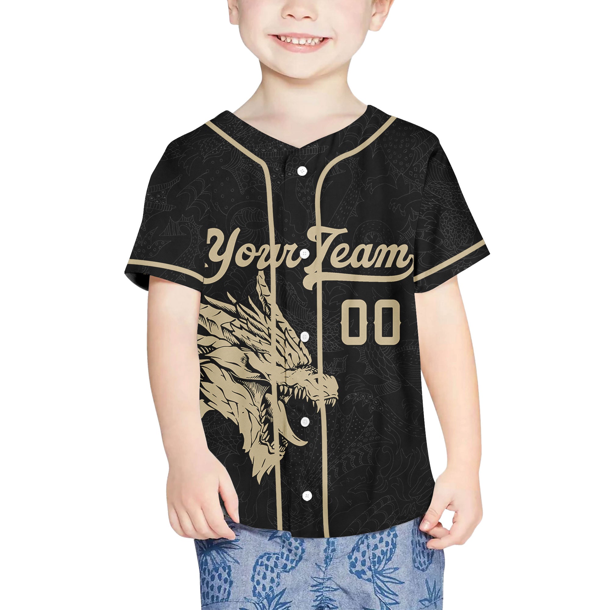 Personalize-Team-Name-And-Number-Dragon-Tribal-Black
