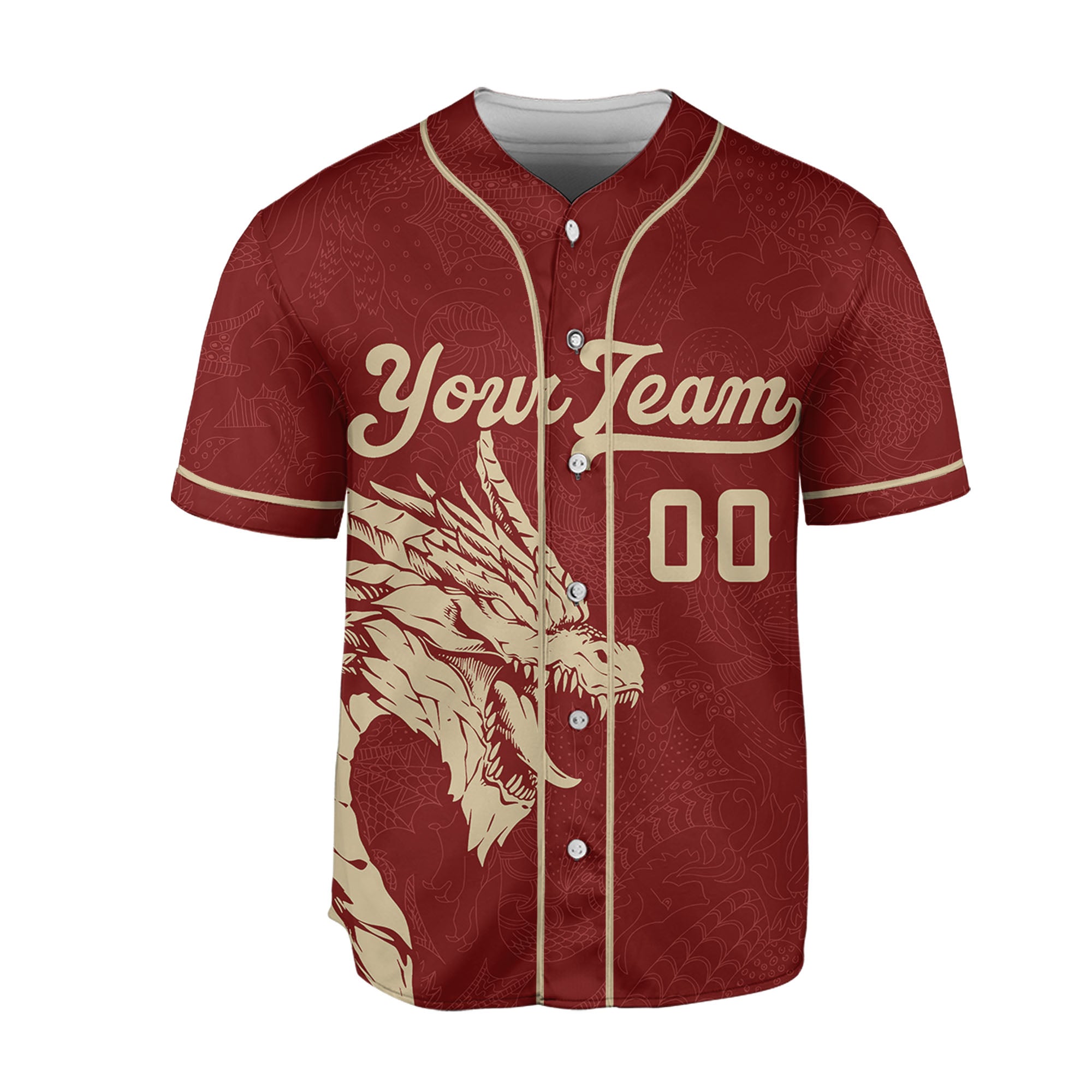 Personalize-Team-Name-And-Number-Dragon-Tribal-Red