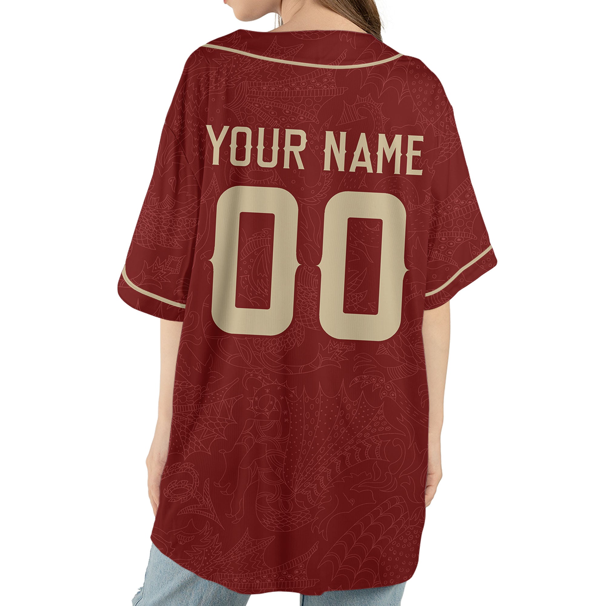 Personalize-Team-Name-And-Number-Dragon-Tribal-Red