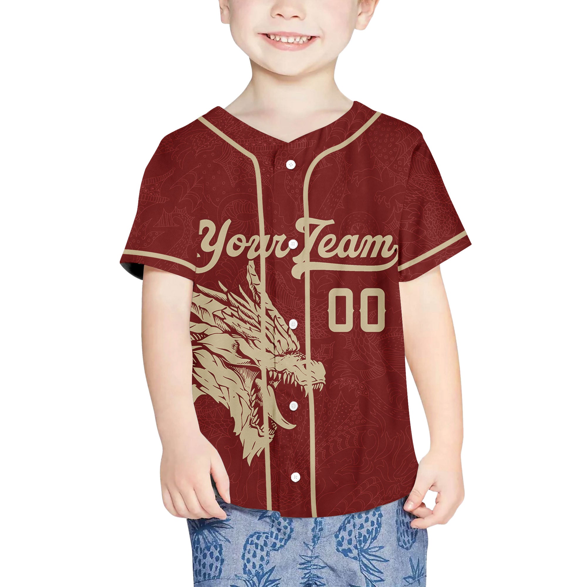 Personalize-Team-Name-And-Number-Dragon-Tribal-Red