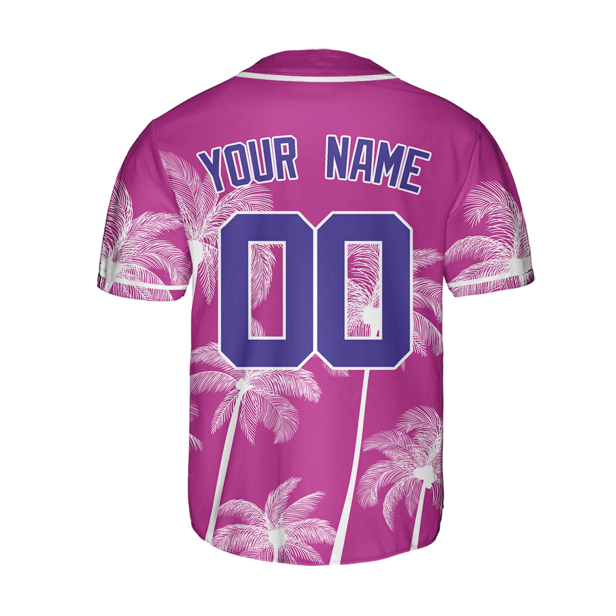 Personalize-Team-Name-And-Number-Hawaii-Palm-Summer-Style-Pink