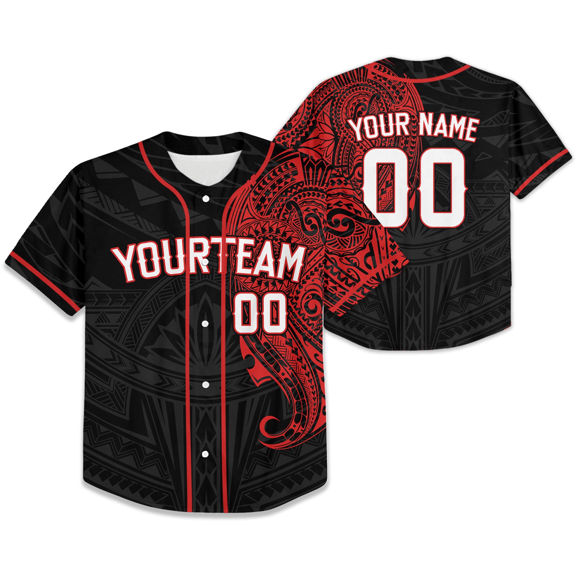Personalize-Team-Name-And-Number-Maori-Tribal-Black-Baseball-Jersey