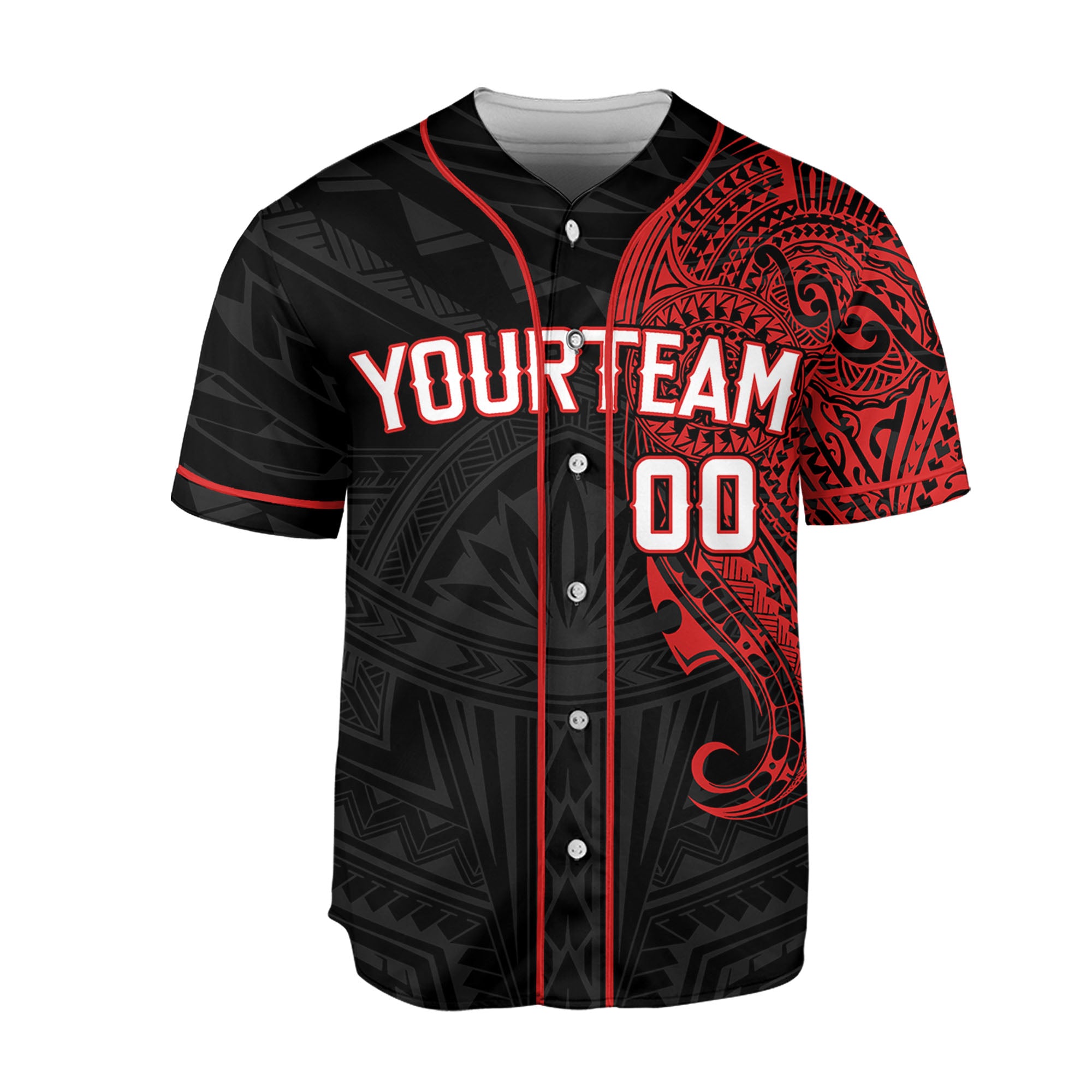 Personalize-Team-Name-And-Number-Maori-Tribal-Black-Baseball-Jersey