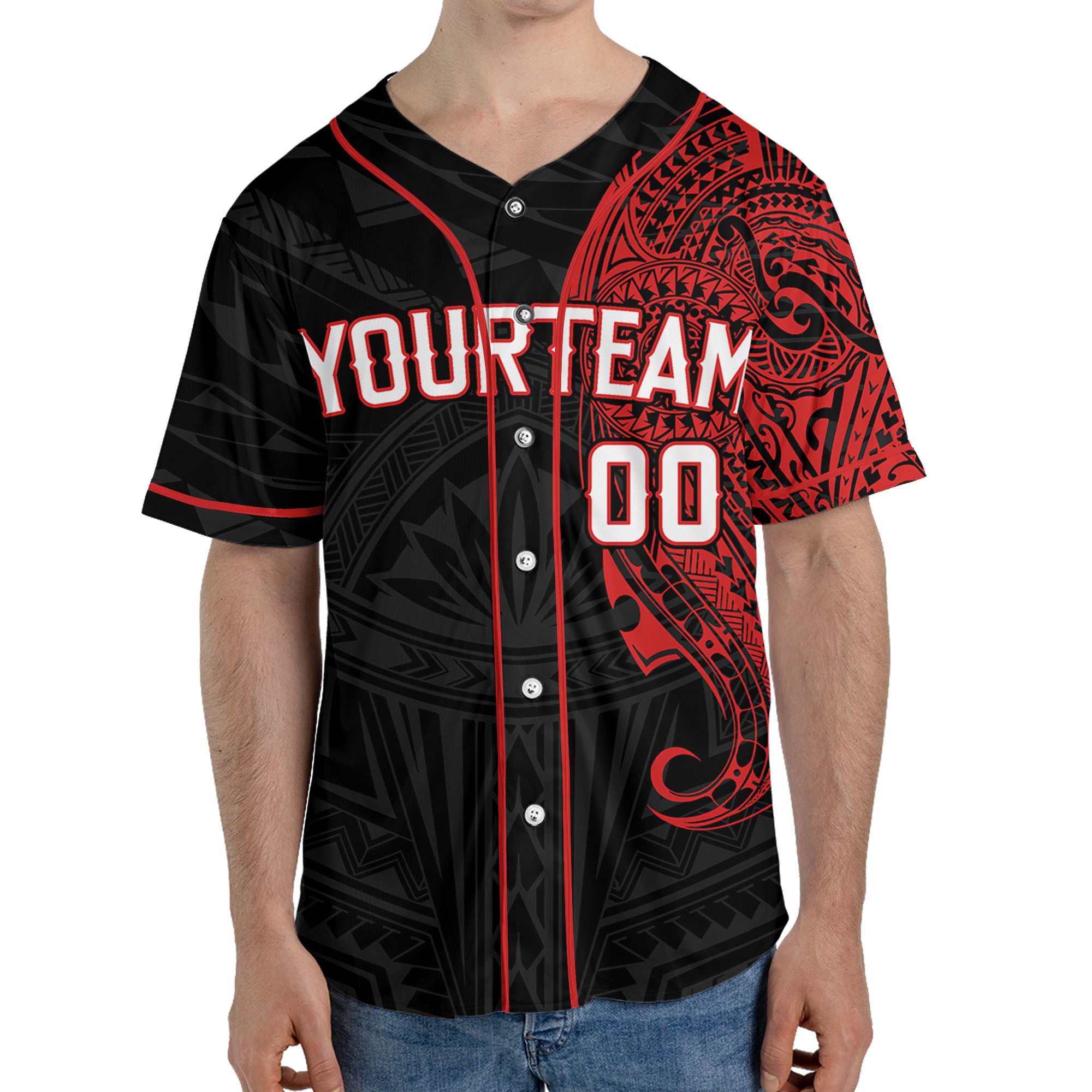 Personalize-Team-Name-And-Number-Maori-Tribal-Black-Baseball-Jersey