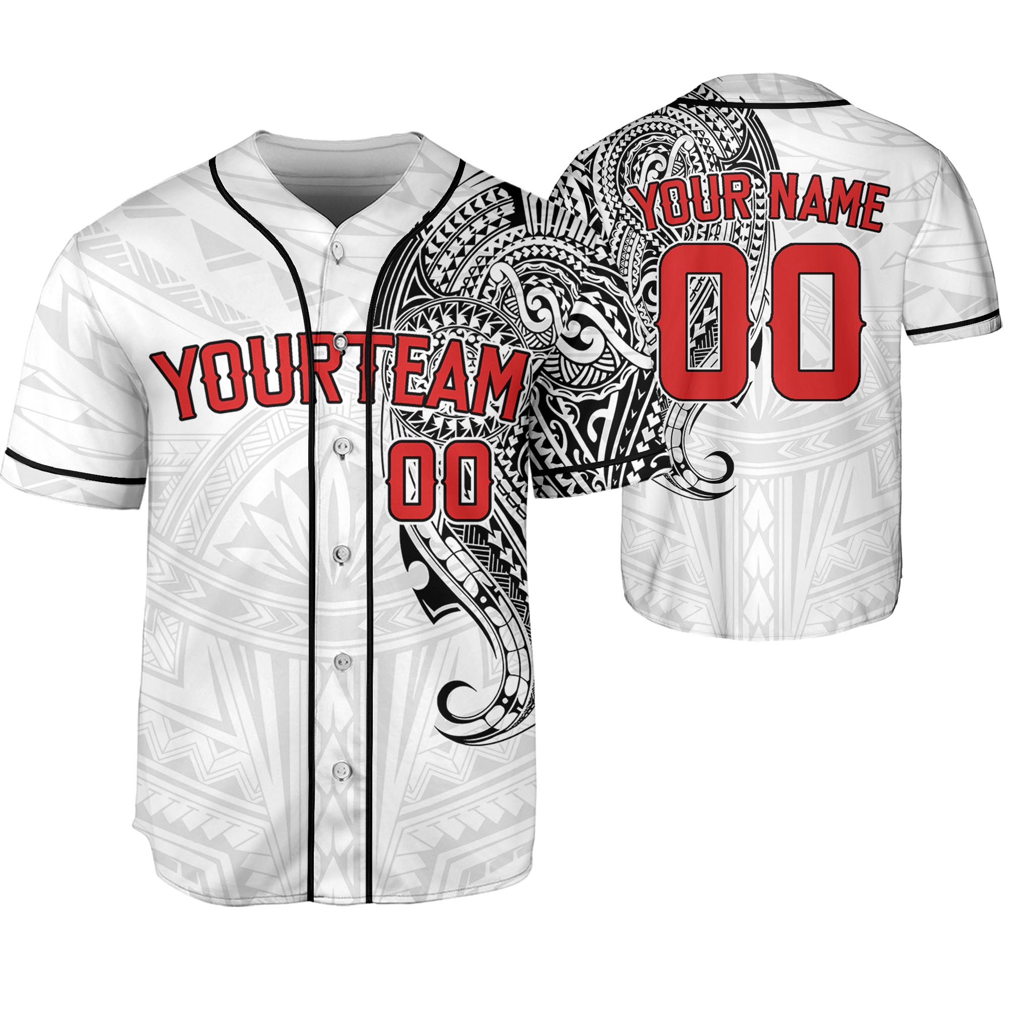 Personalize-Team-Name-And-Number-Maori-Tribal-White-Black-Baseball-Jersey