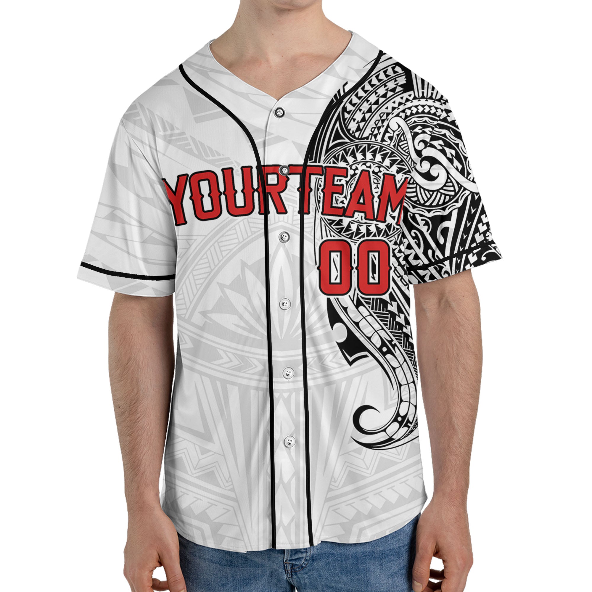Personalize-Team-Name-And-Number-Maori-Tribal-White-Black-Baseball-Jersey