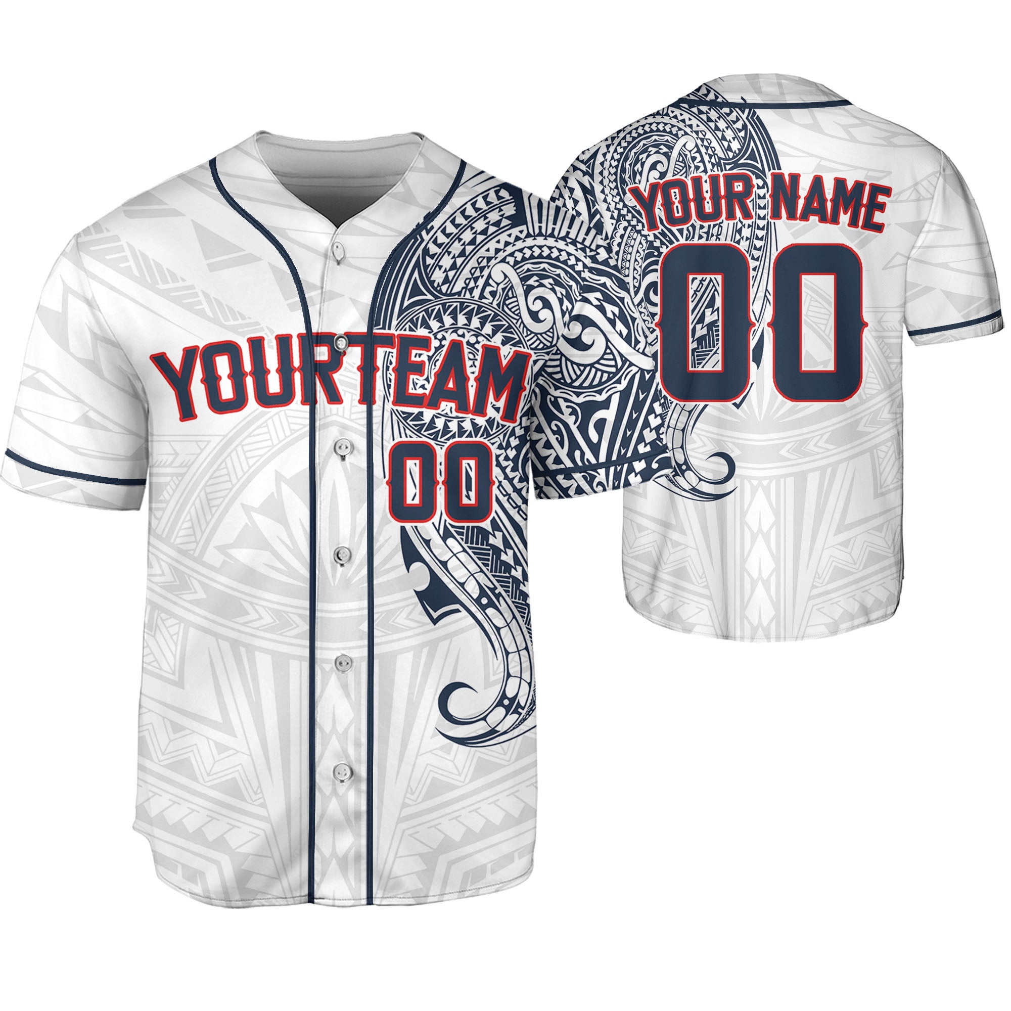 Personalize-Team-Name-And-Number-Maori-Tribal-White-Navy-Baseball-Jersey