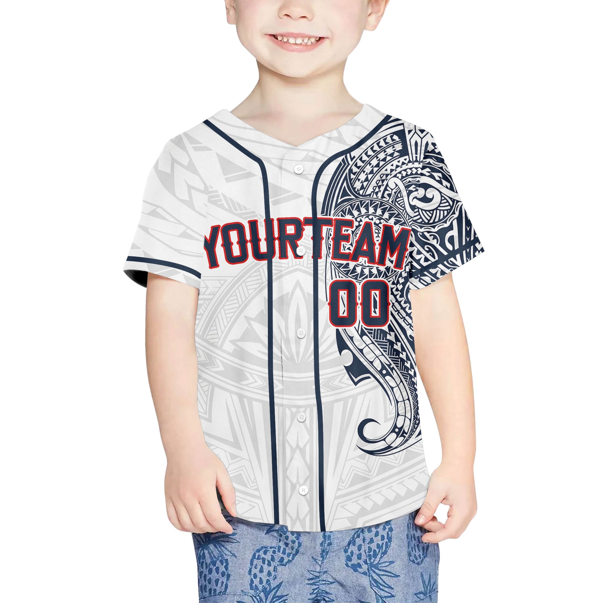 Personalize-Team-Name-And-Number-Maori-Tribal-White-Navy-Baseball-Jersey