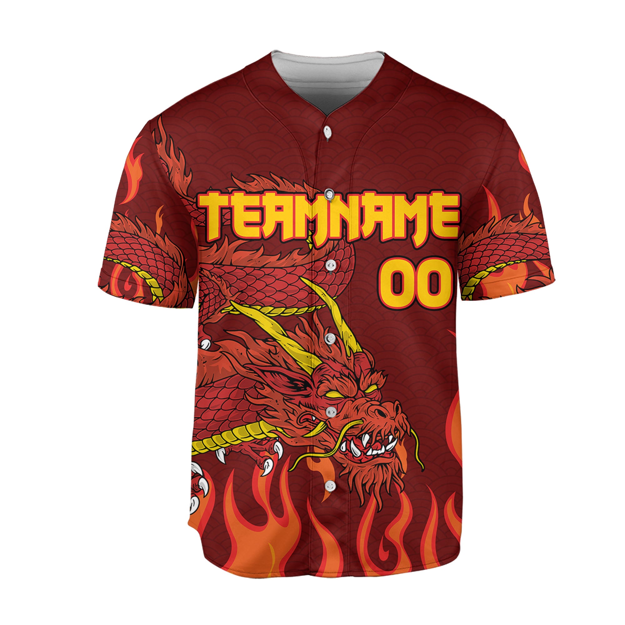 Personalize-Team-Name-And-Number-Mystical-Dragon-Maroon-Baseball-Jersey