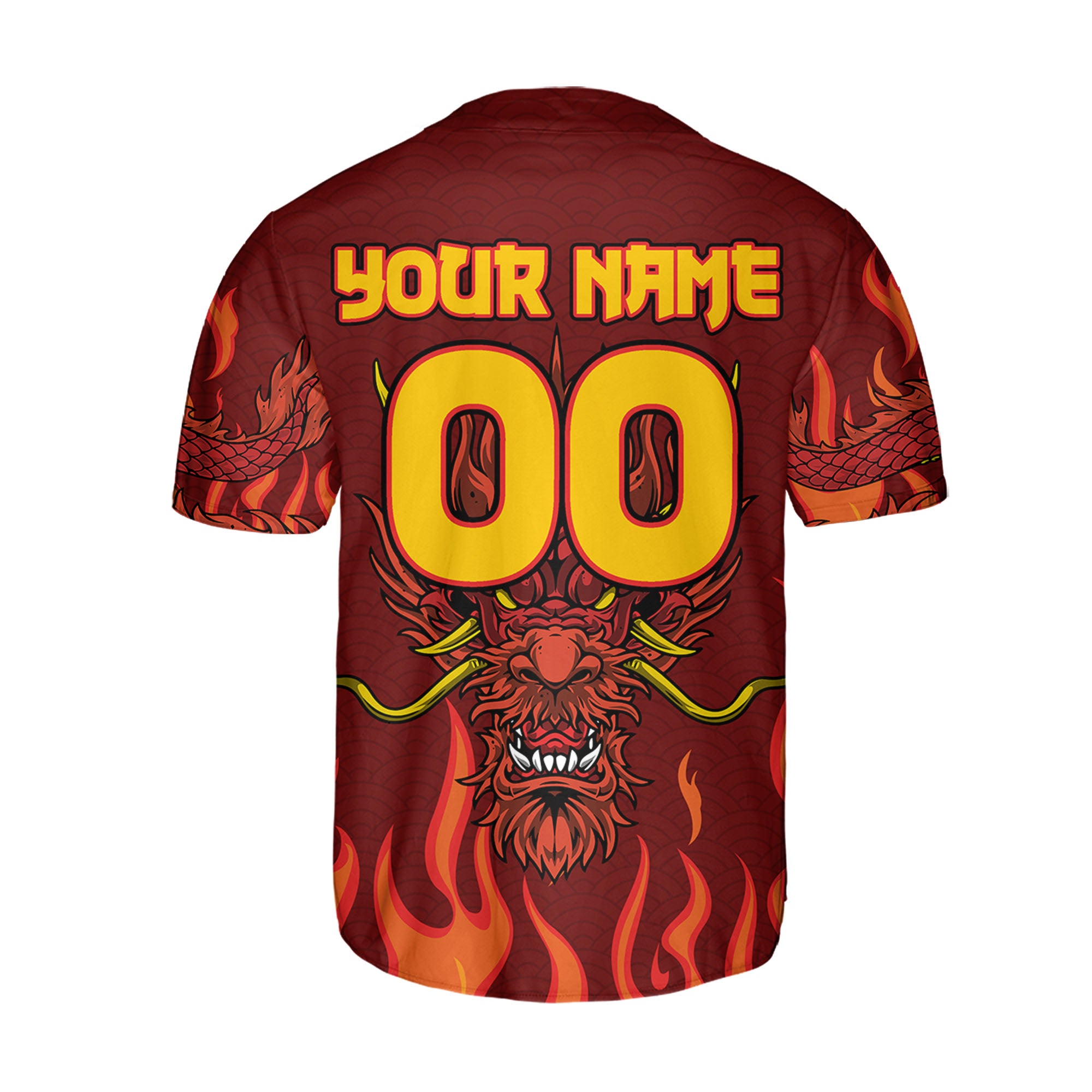 Personalize-Team-Name-And-Number-Mystical-Dragon-Maroon-Baseball-Jersey