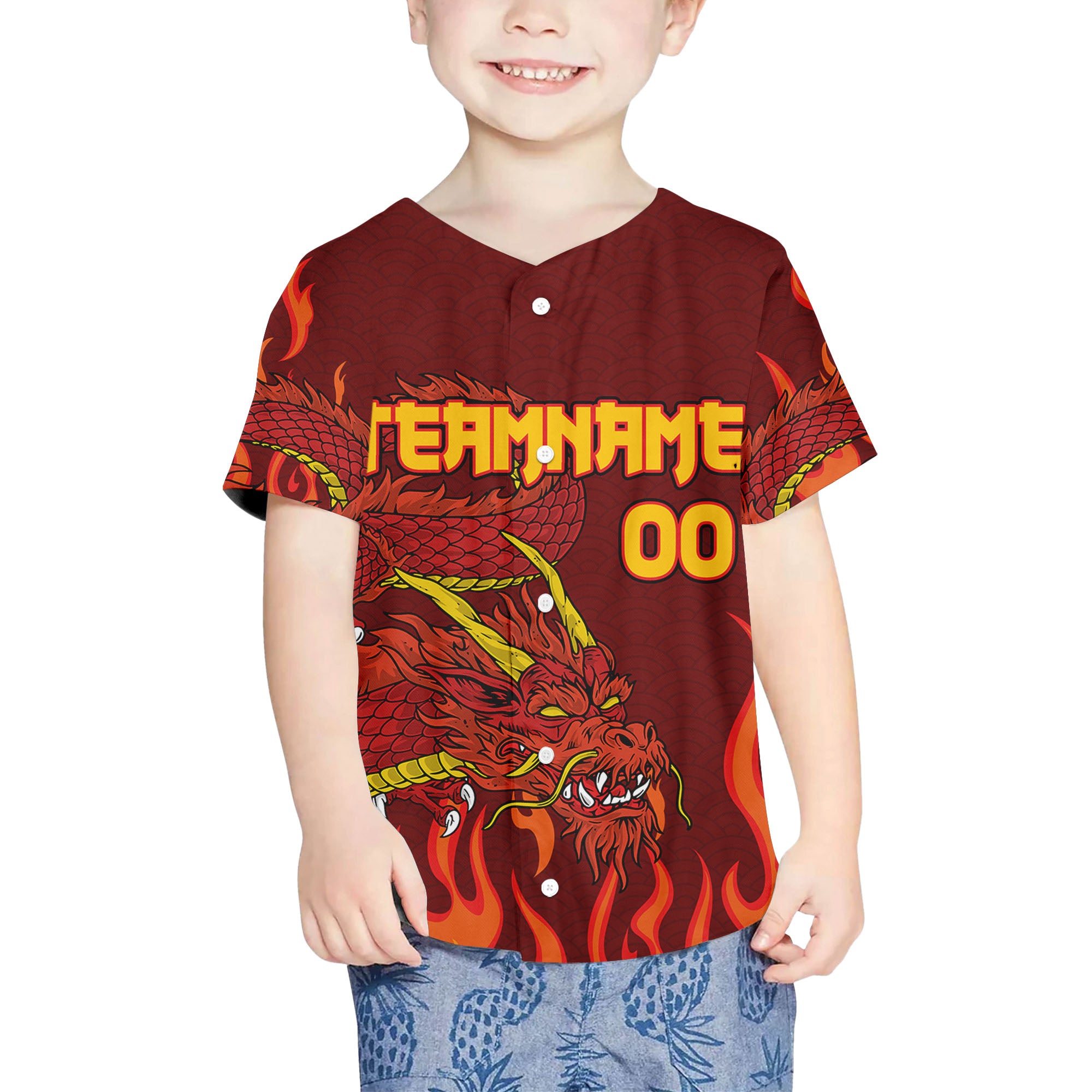 Personalize-Team-Name-And-Number-Mystical-Dragon-Maroon-Baseball-Jersey