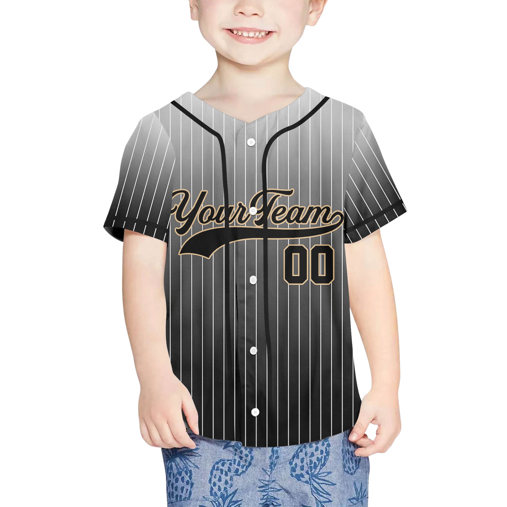 Personalize-Team-Name-And-Number-Striped-Gradient-Awesome-Black-White