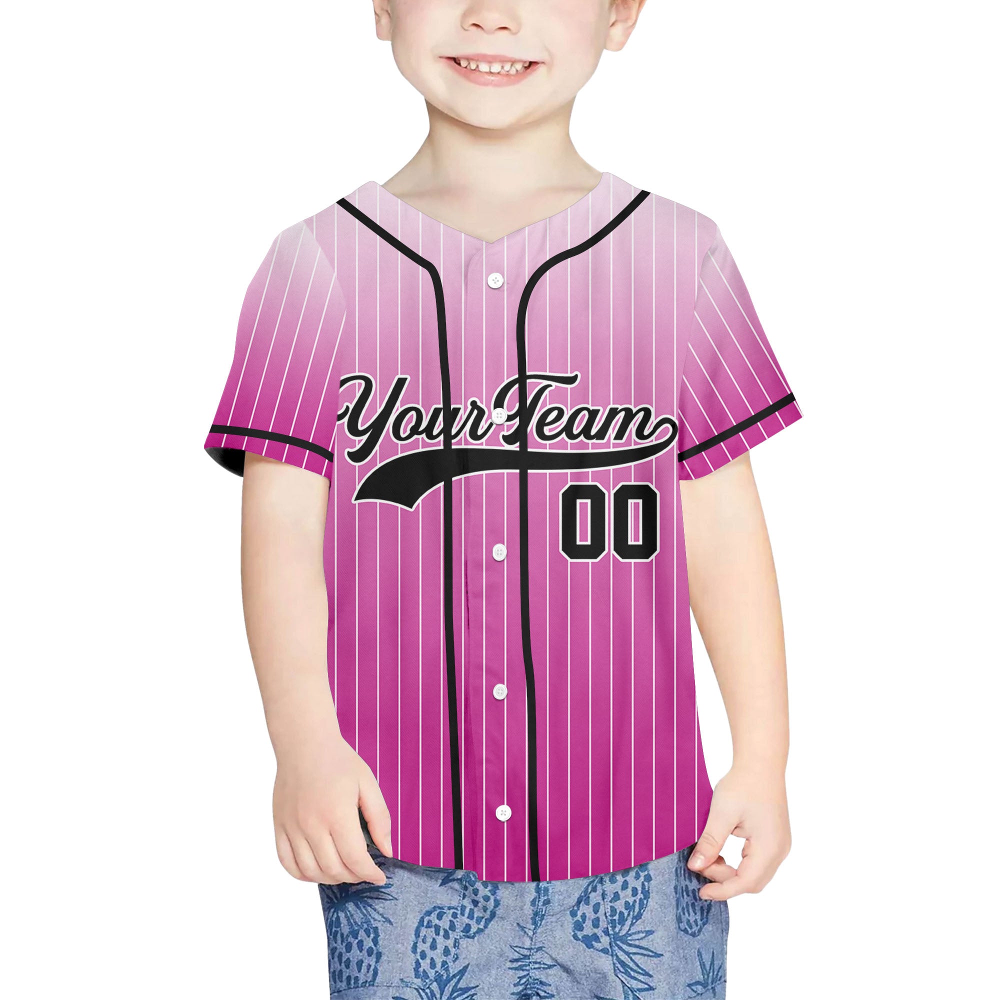Personalize-Team-Name-And-Number-Striped-Gradient-Awesome-Pink-White