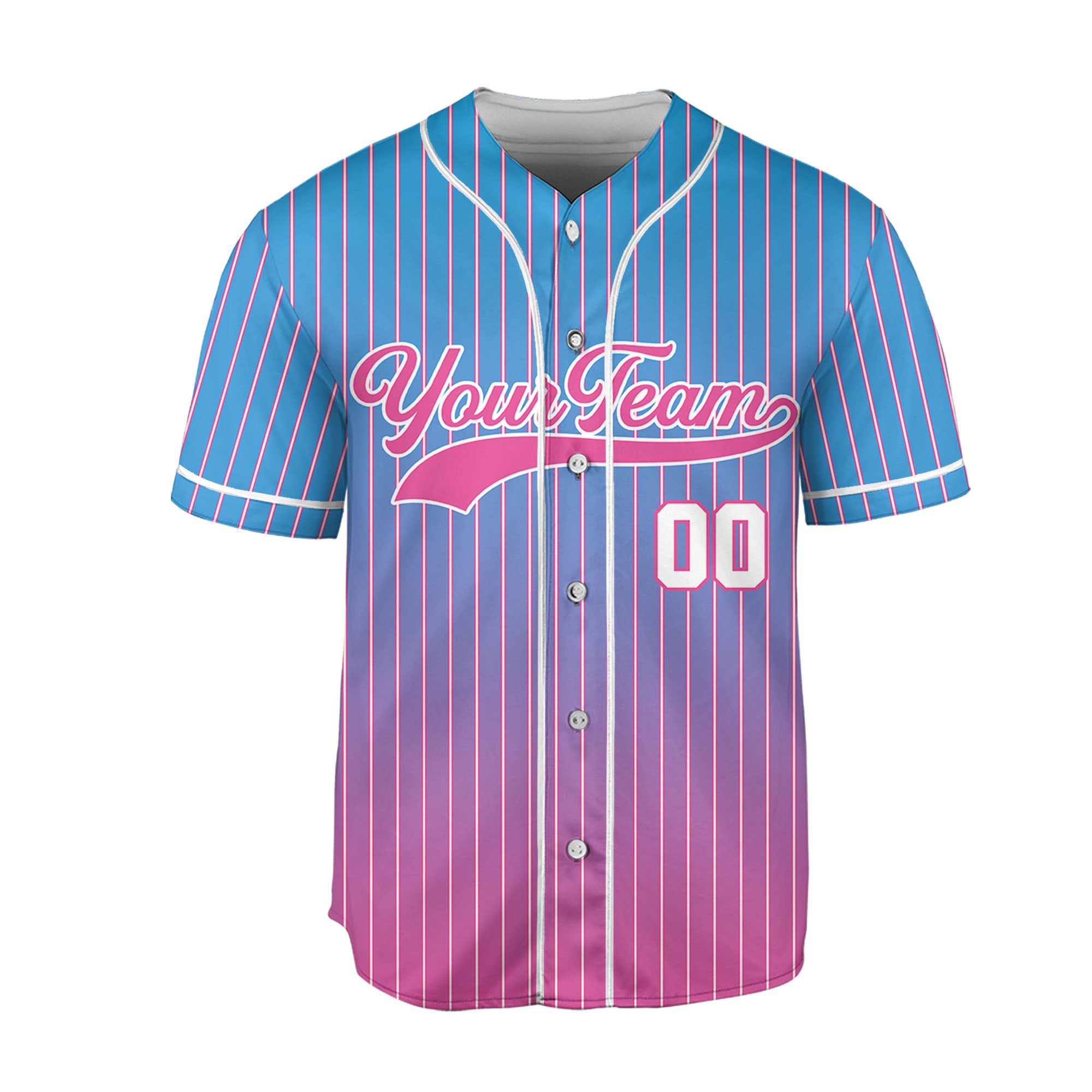Personalize-Team-Name-And-Number-Striped-Gradient-Colorful-Blue-Pink