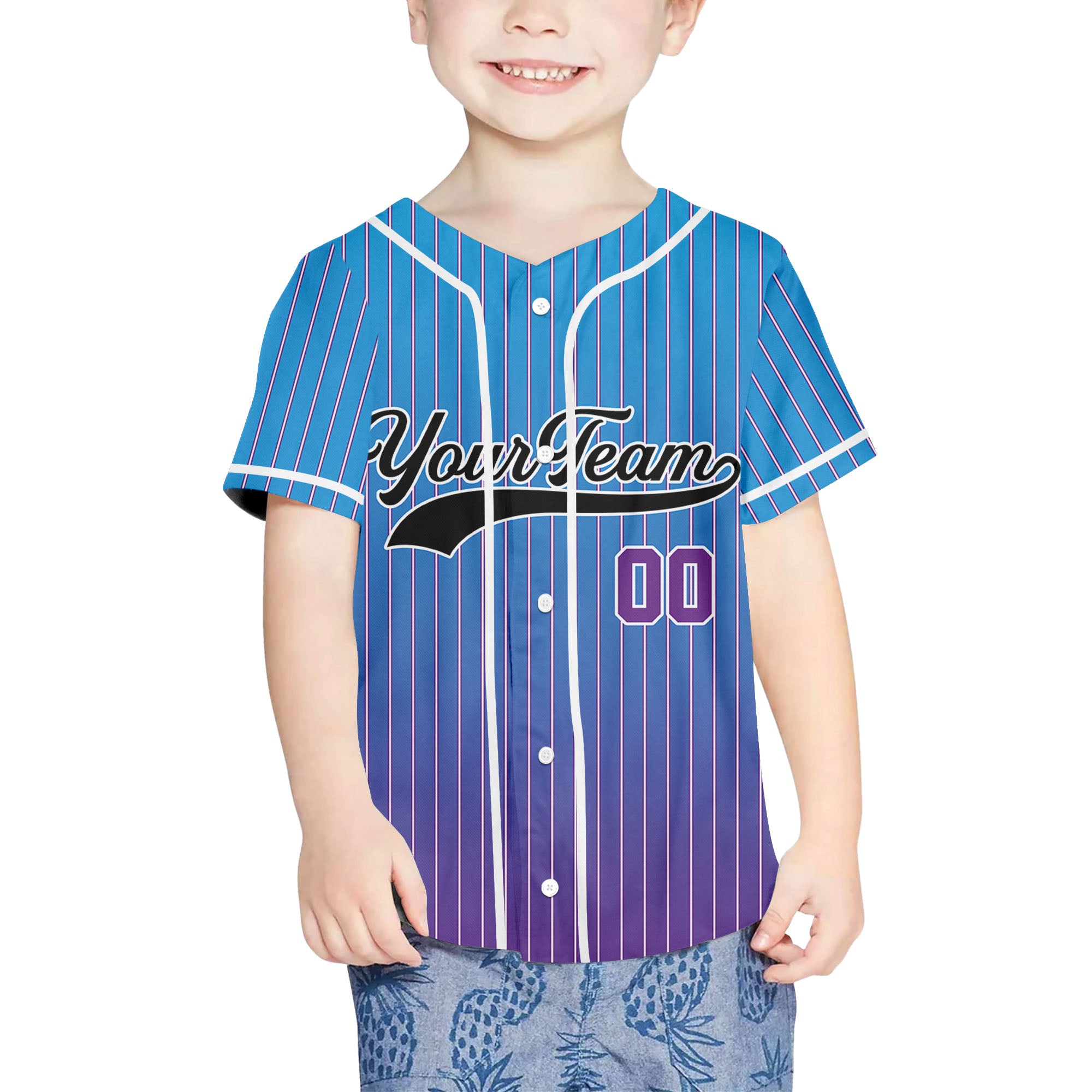Personalize-Team-Name-And-Number-Striped-Gradient-Colorful-Blue-Purple