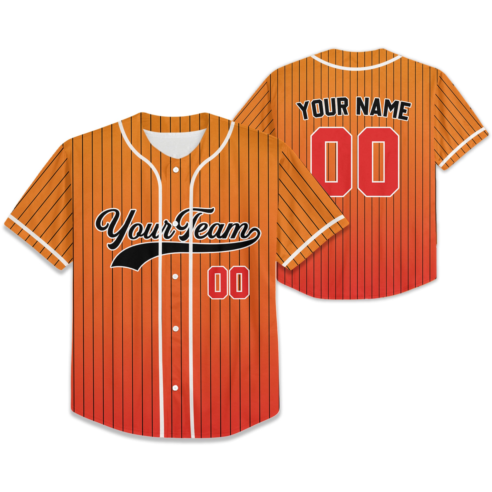 Personalize-Team-Name-And-Number-Striped-Gradient-Colorful-Orange-Red