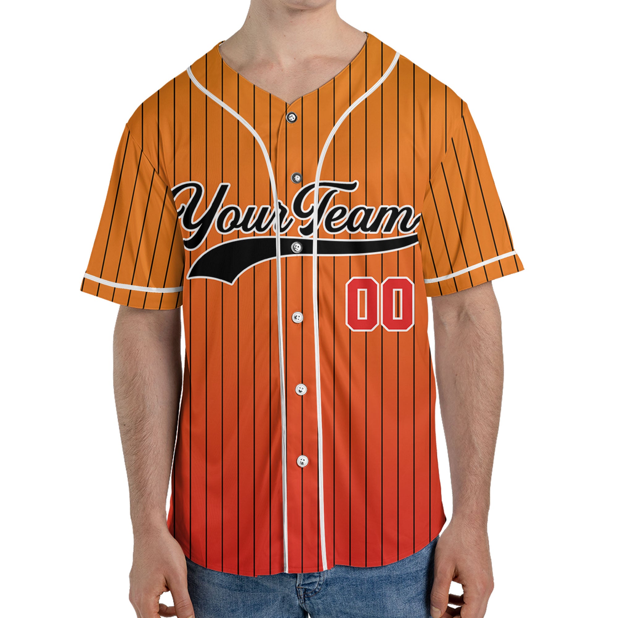 Personalize-Team-Name-And-Number-Striped-Gradient-Colorful-Orange-Red