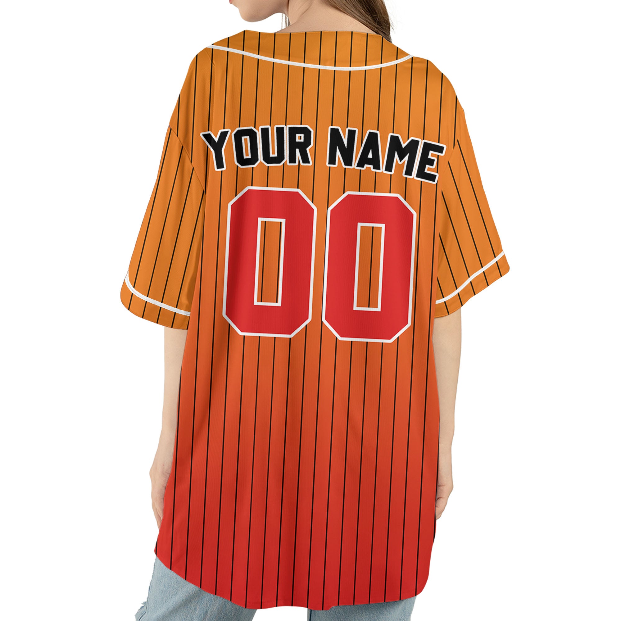 Personalize-Team-Name-And-Number-Striped-Gradient-Colorful-Orange-Red