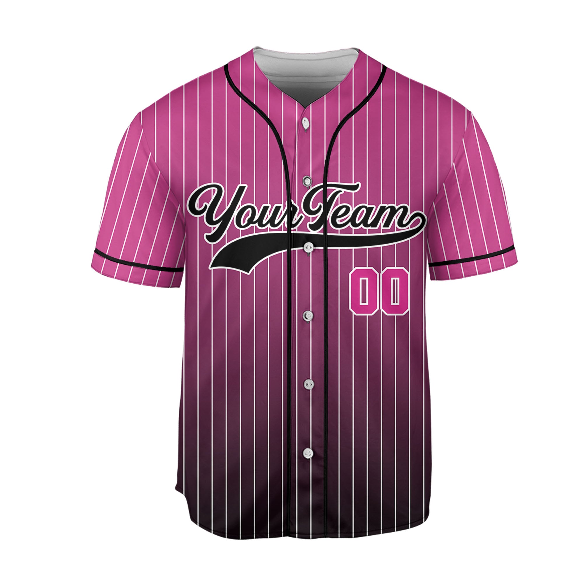 Personalize-Team-Name-And-Number-Striped-Gradient-Colorful-Pink-Black